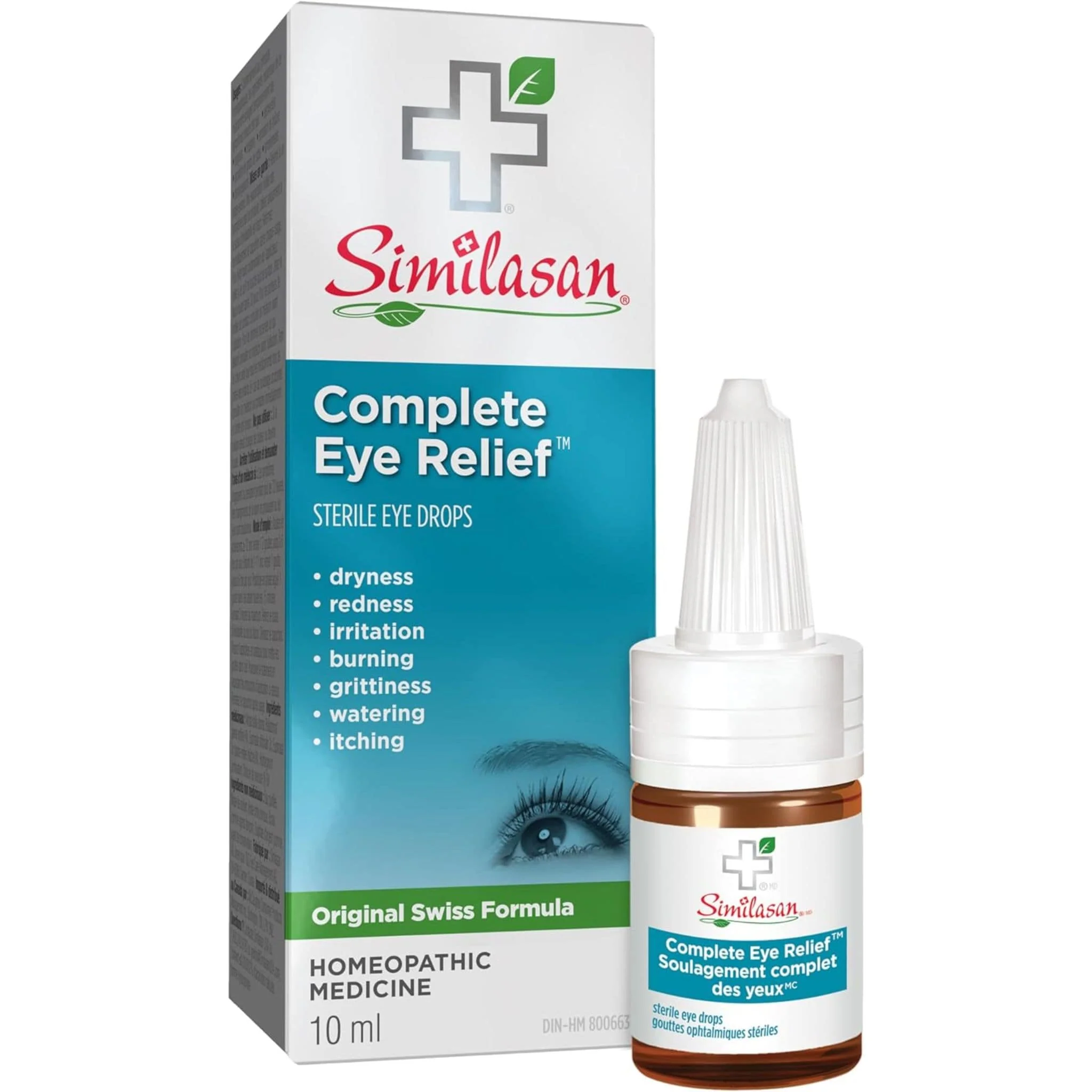 Similasan Complete Eye Relief Liquid Drops, Natural, Homeopathic Multi-Symptom Relief for Dryness, Redness, and Irritation, 10ml