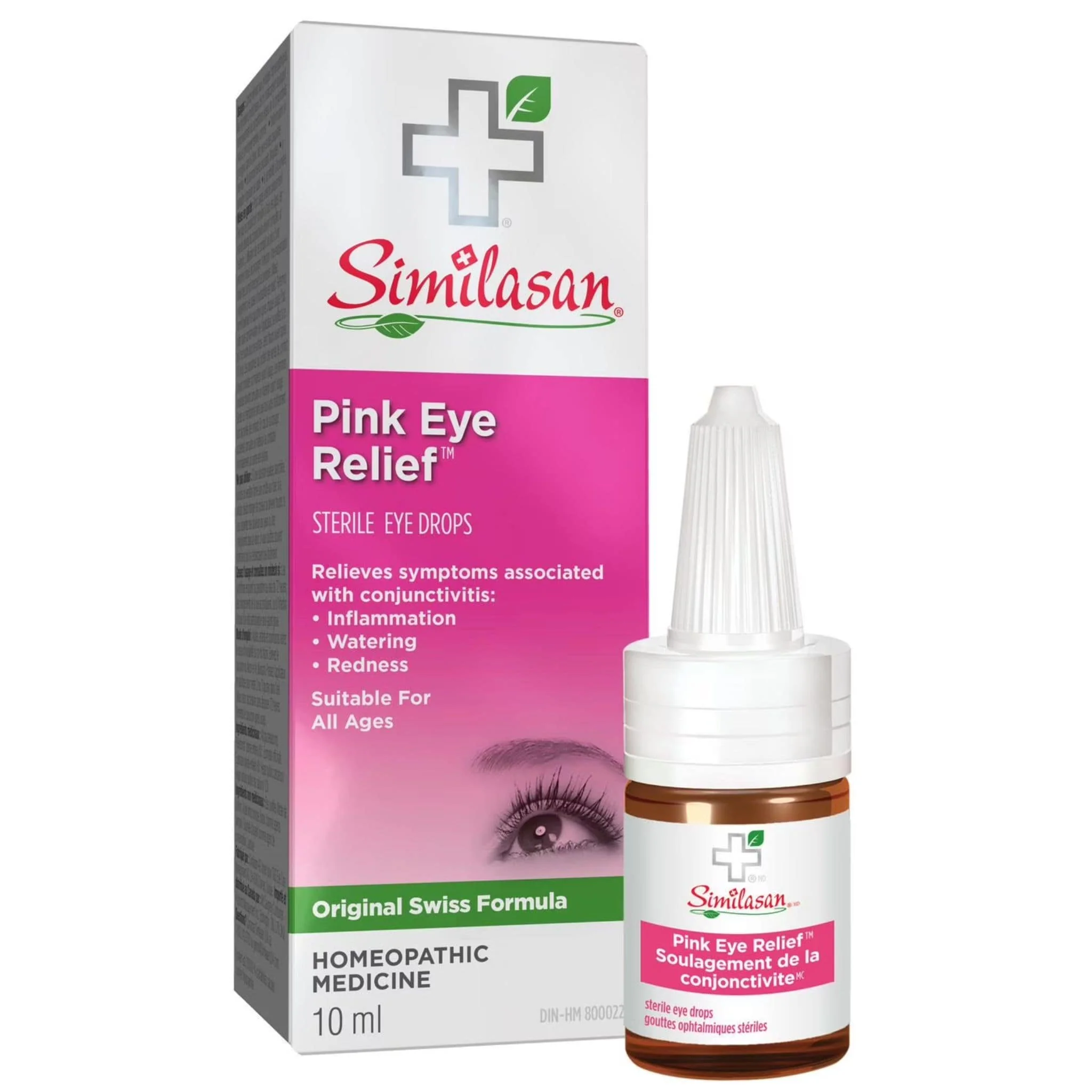 Similasan Pink Eye Relief Liquid Drops, With Eyebright, Safe for All Ages, Relieves Redness, Burning, Watery Discharge, Grittiness, and Conjunctivitis Symptoms, 10ml