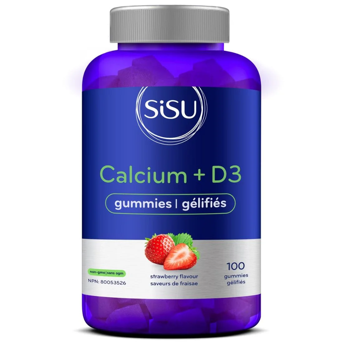 SISU Calcium Plus D3 Gummies, No High-Fructose Corn Syrup, 100 Gummies