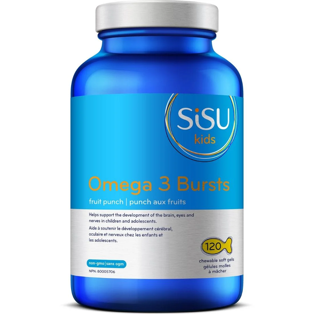 SISU Omega 3 Bursts for Kids, 120 Fish Shaped Chewable Softgels - Image 2