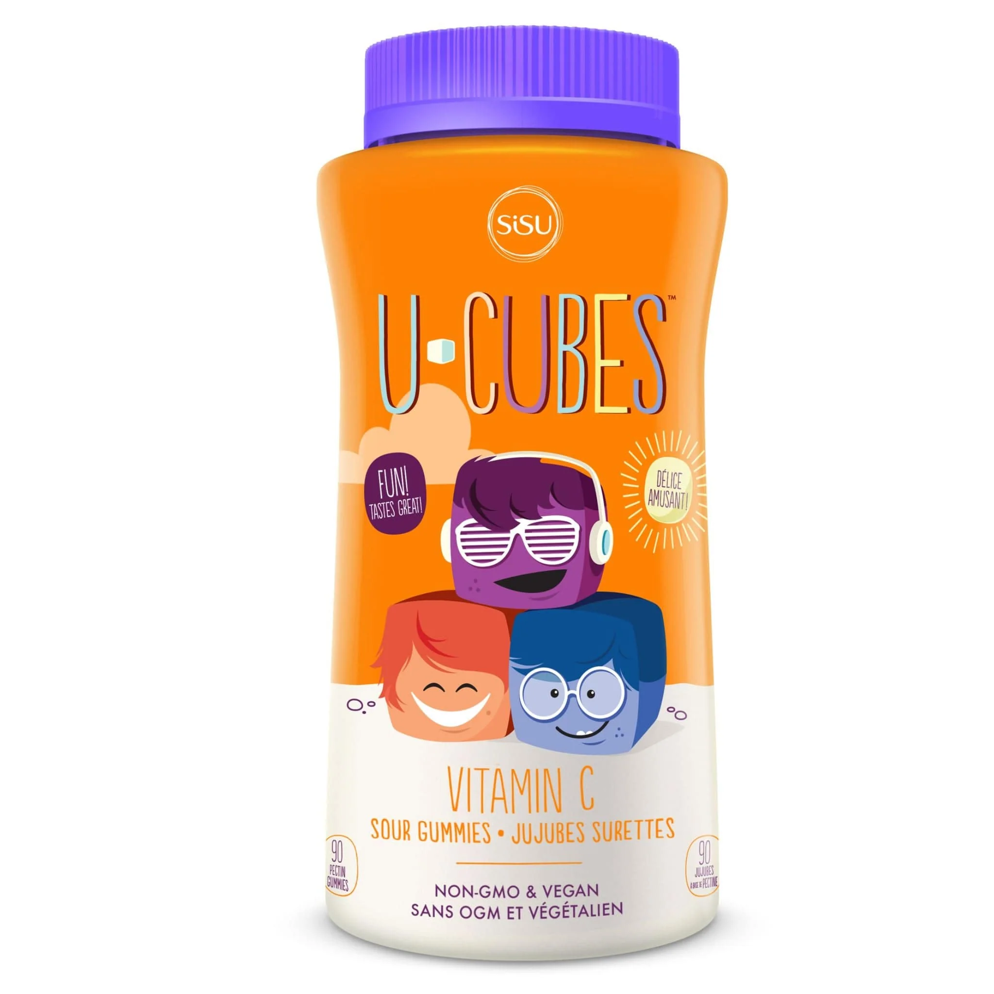 SISU U-Cubes Vitamin C Gummies 125mg, Vegan, Non-GMO, Delicious, 90 Gummies