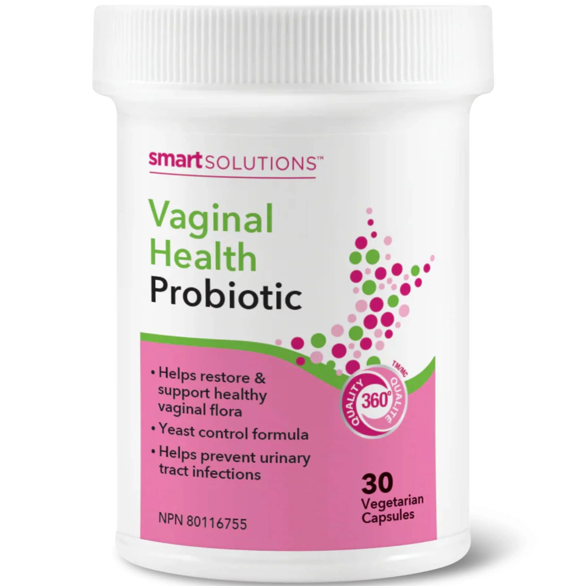 Smart Solutions Vaginal Health Probiotic With Cranberry, 30 Vegetable Capsules - Image 3