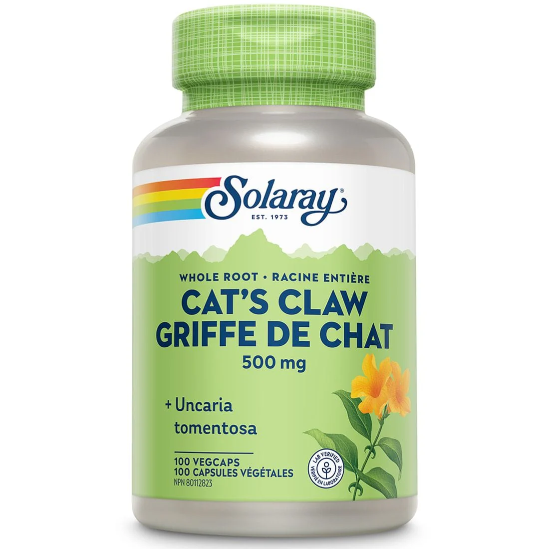 Solaray Cats Claw 500mg, 100 Vegetable Capsules