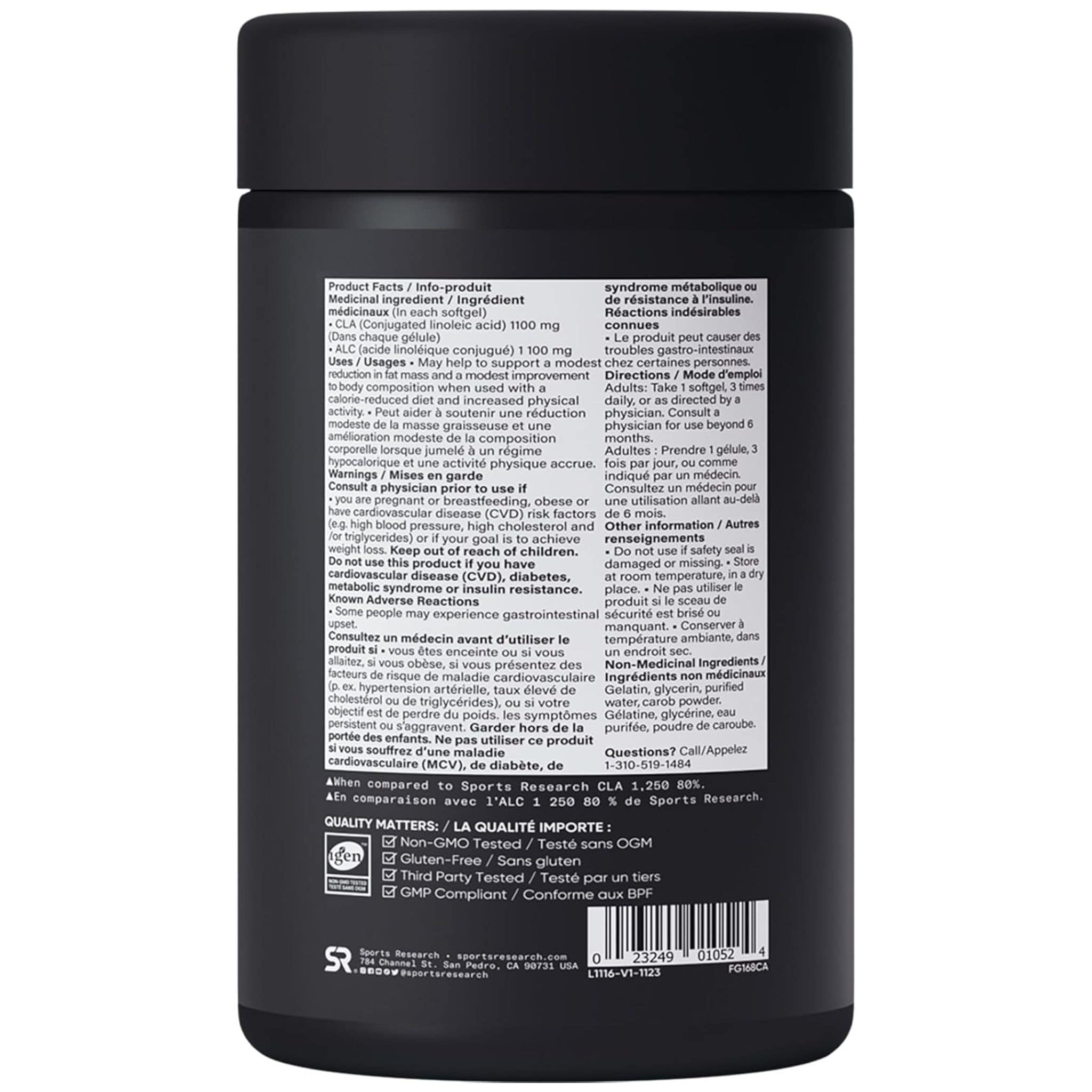 Sports Research CLA 1250, Safflower Oil 1250mg with Active Conjugated Linoleic Acid, 120 Softgels - Image 2