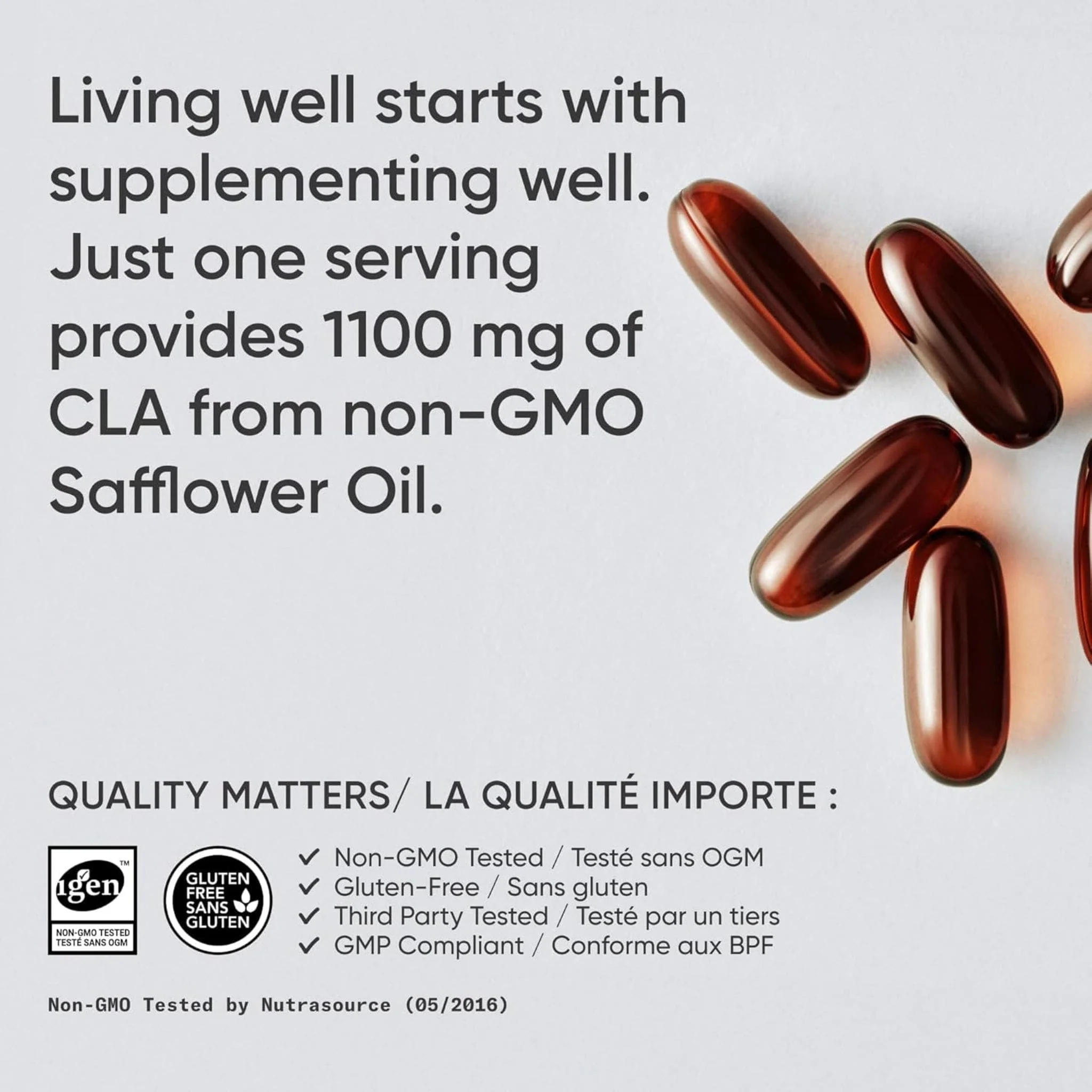 Sports Research CLA 1250, Safflower Oil 1250mg with Active Conjugated Linoleic Acid, 120 Softgels - Image 5