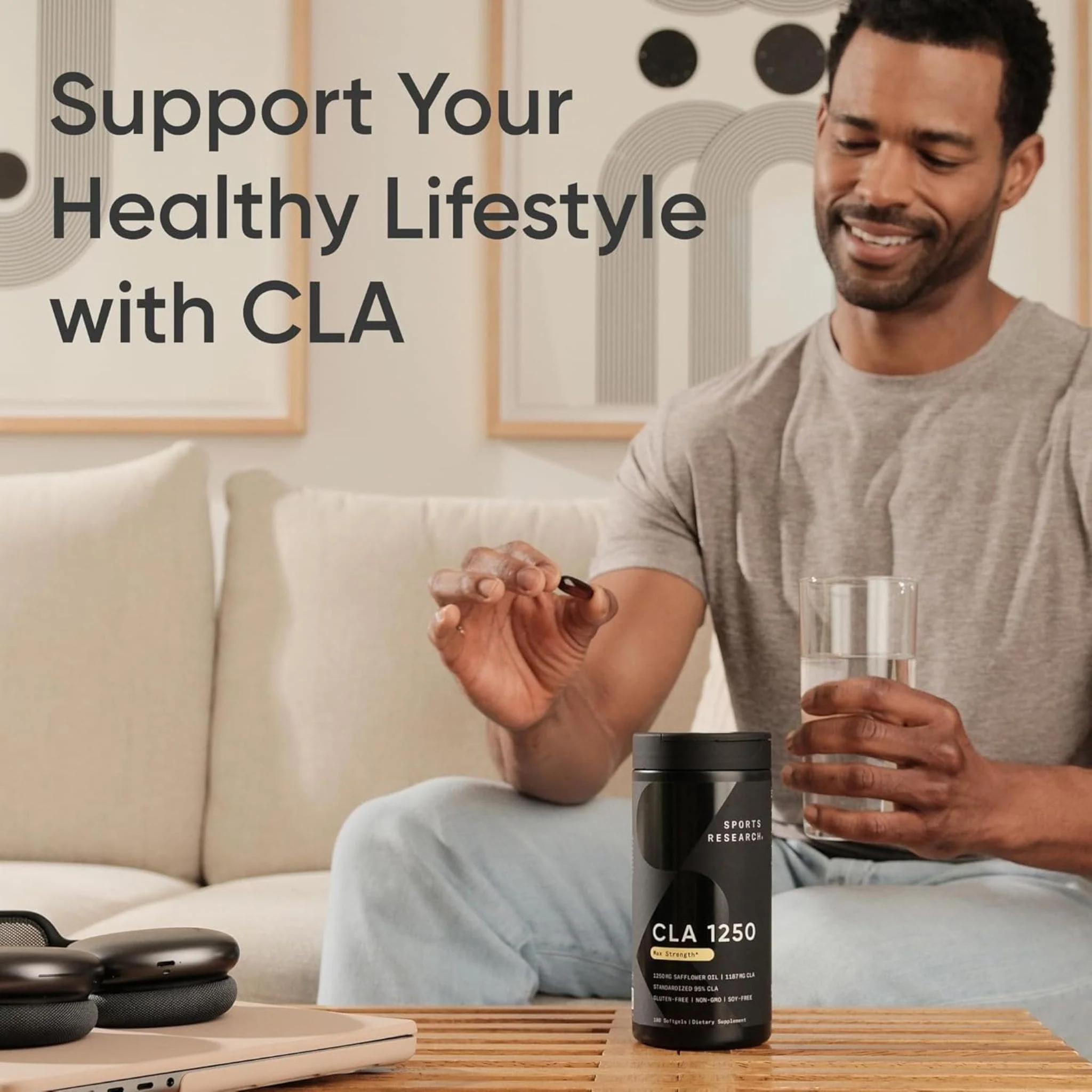 Sports Research CLA 1250, Safflower Oil 1250mg with Active Conjugated Linoleic Acid, 120 Softgels - Image 6