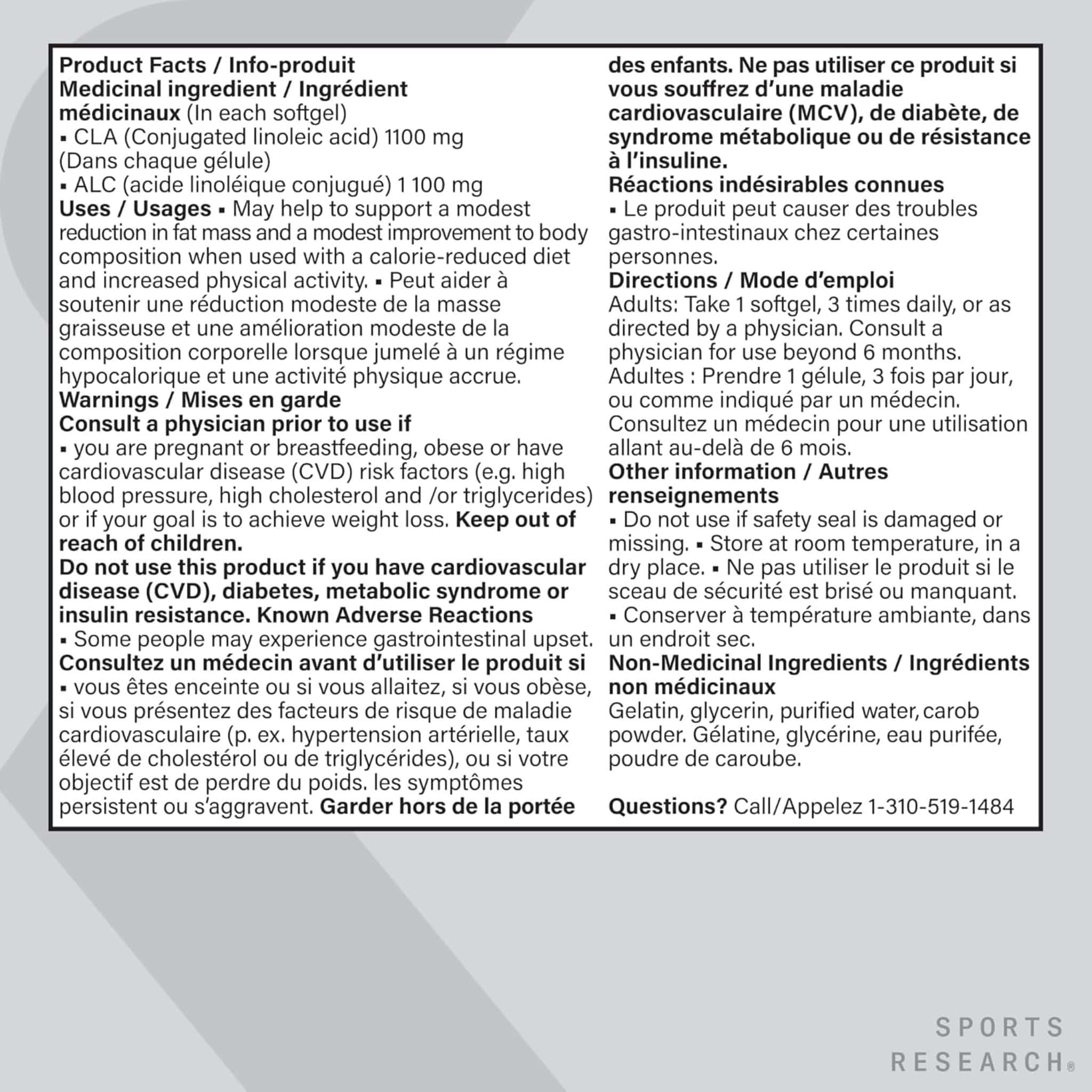 Sports Research CLA 1250, Safflower Oil 1250mg with Active Conjugated Linoleic Acid, 120 Softgels - Image 7