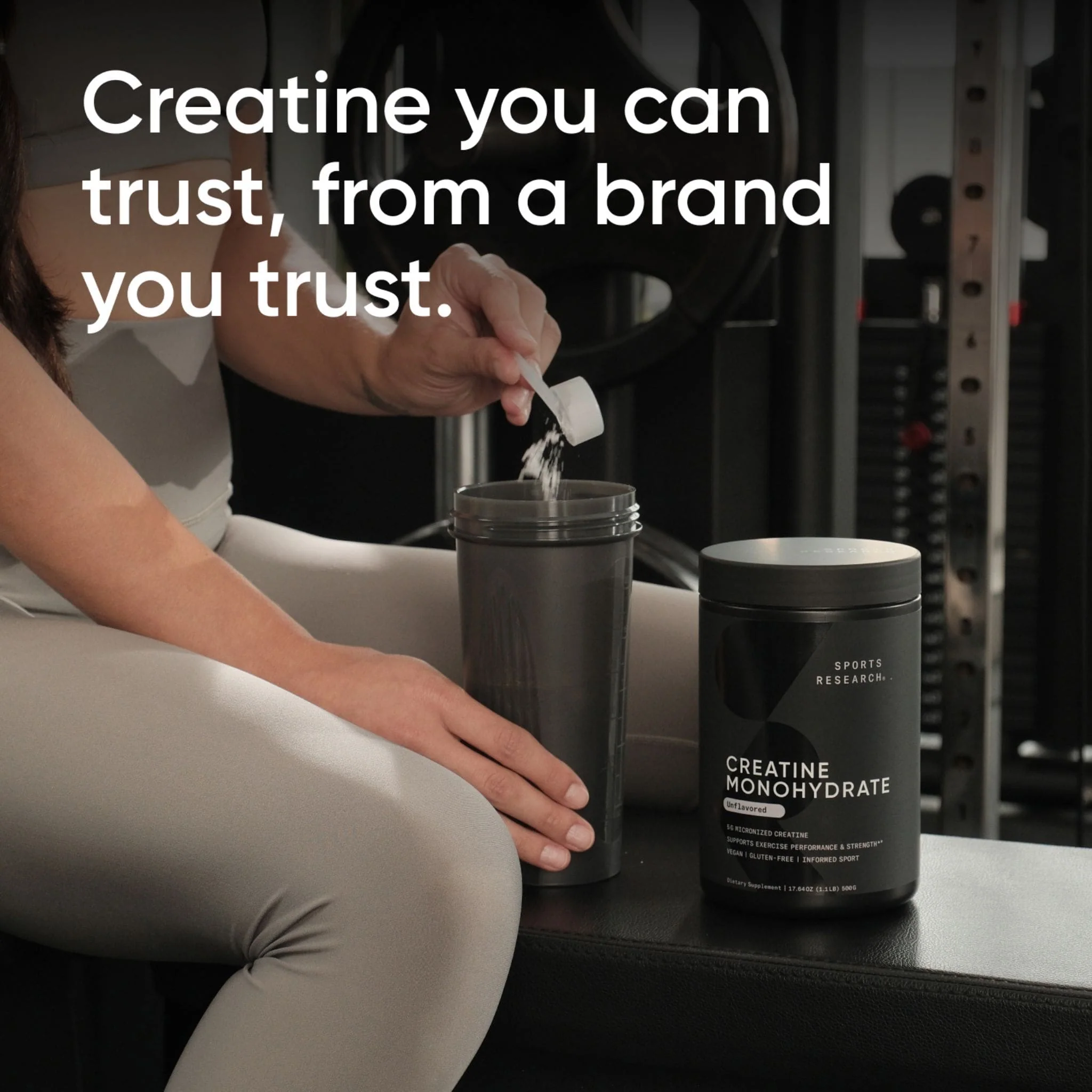 Sports Research Creatine Monohydrate 5g Powder, Micronized, Vegan, Non-GMO, Helps to Enhance Strength, Power and Recovery for Lean Muscle Growth, 454g - Image 5