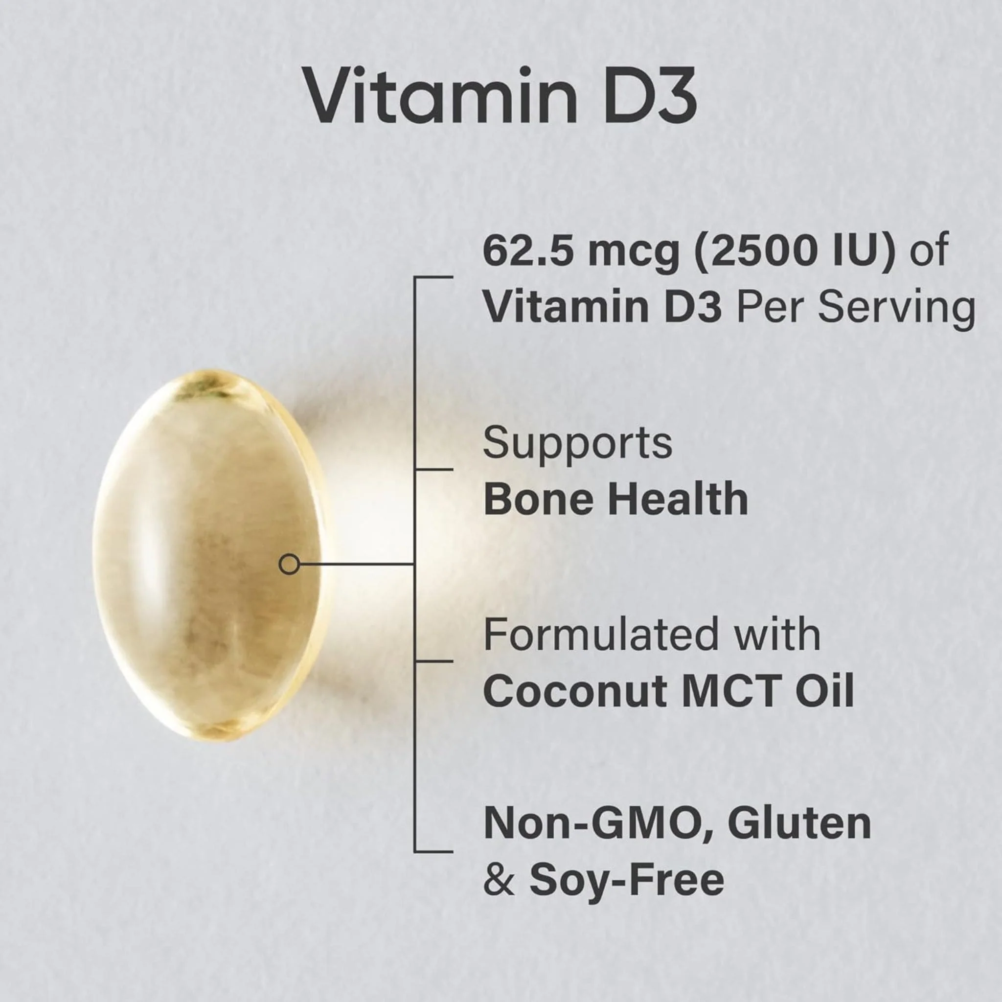 Sports Research Vitamin D3 2500IU with Coconut MCT Oil, Extra Strength, 240 Softgels - Image 3