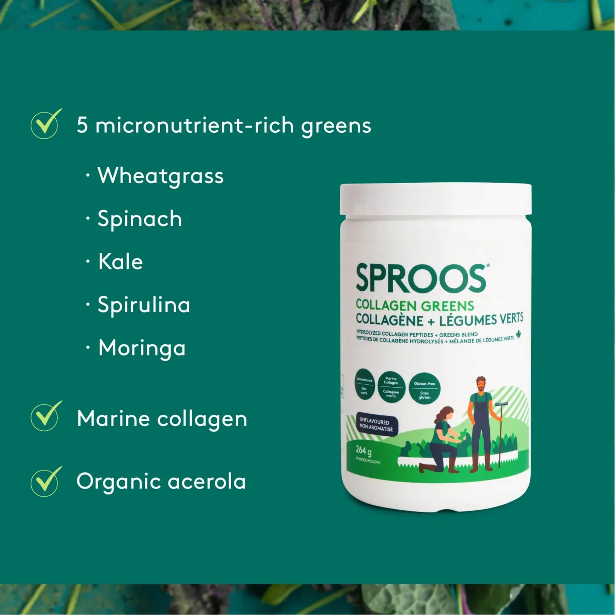 Sproos Collagen Greens, 264g - Image 3