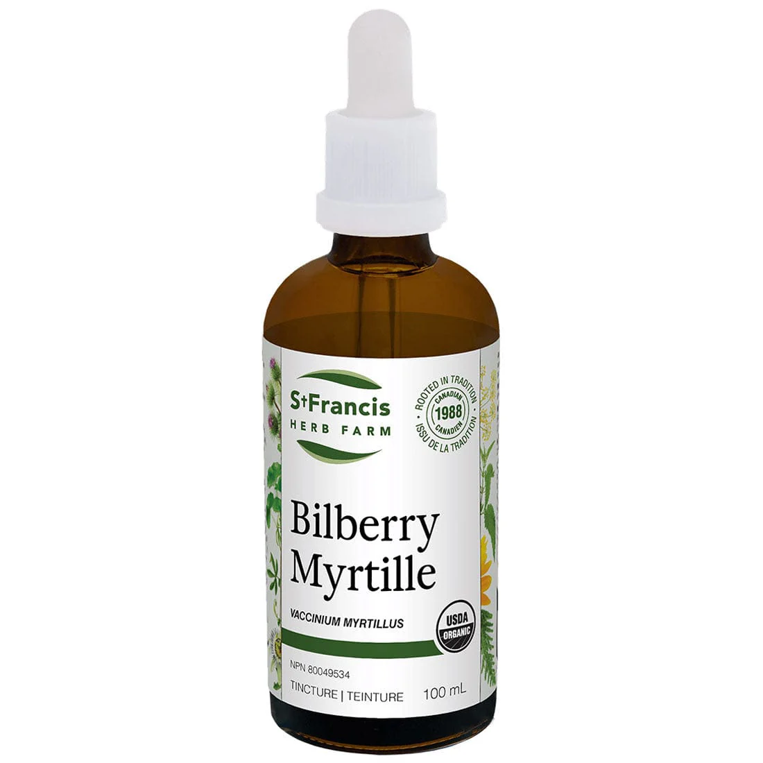 St. Francis Bilberry Leaf & Berry, Liquid Bilberry, Improves vision, Treats degenerative retinal conditions, varicose veins, atherosclerosis, venous insufficiency, hemorrhoids - Image 3