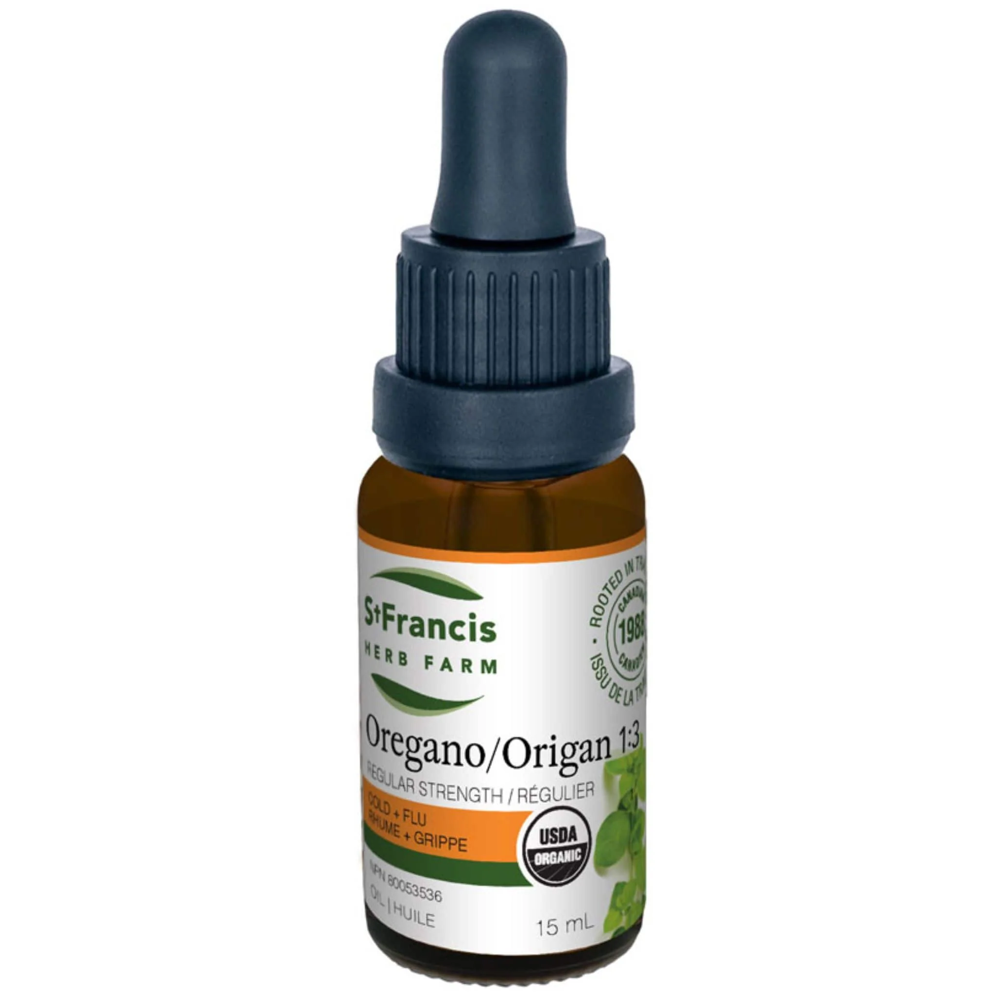 St. Francis Oregano Oil 1:3, Regular Strength, Cold and Flu Support, 15ml
