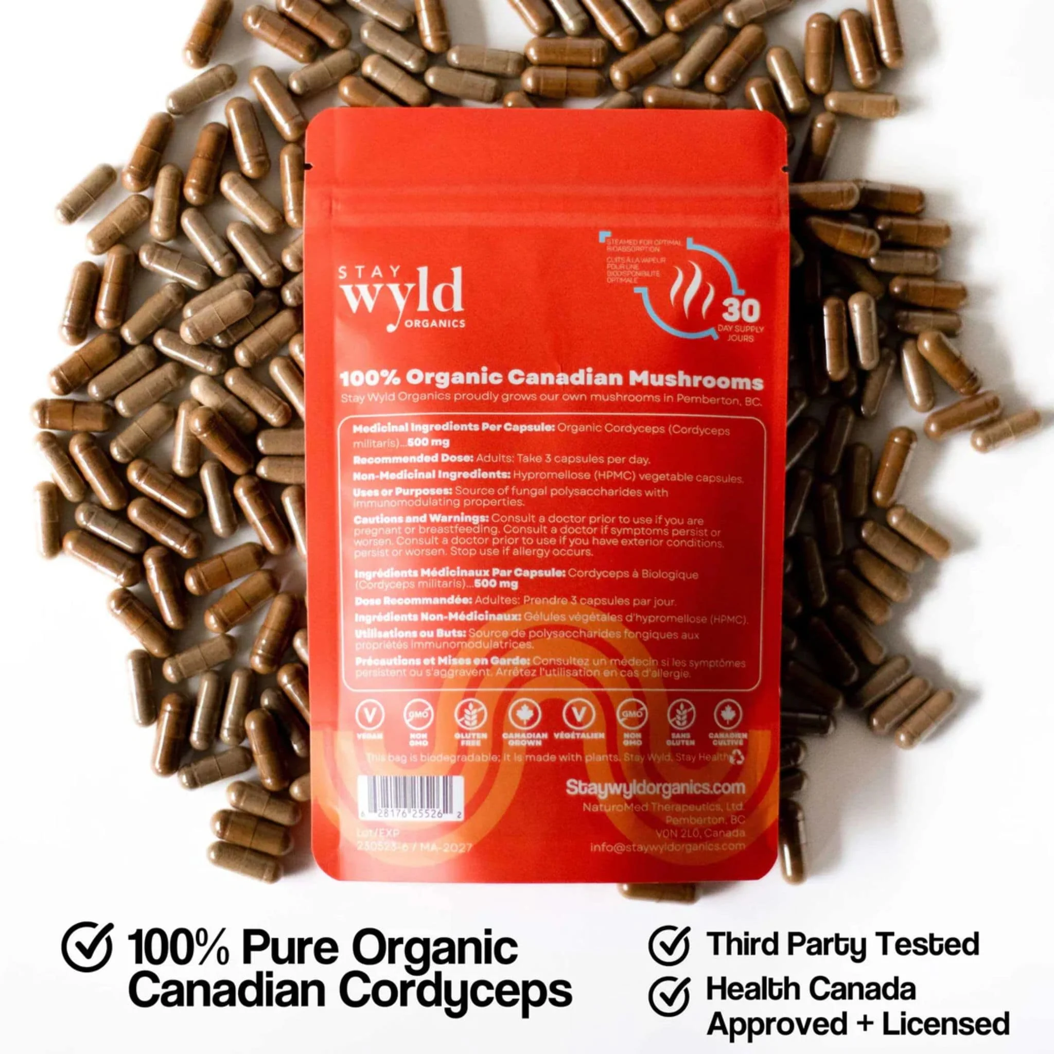 Stay Wyld Organics Cordyceps Power Up (Energy, Performance & Libido), 90 Capsules - Image 5