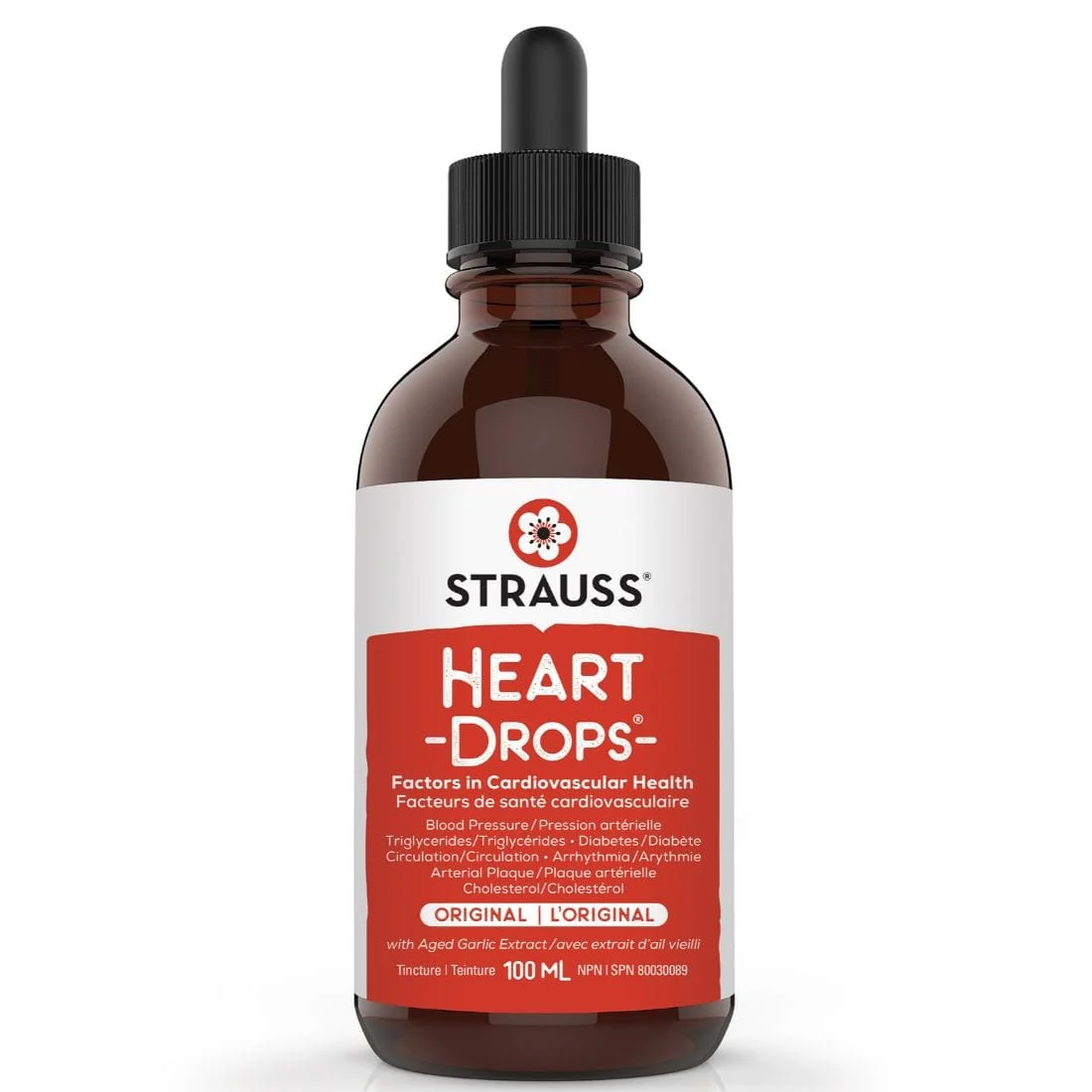 Strauss Heart Drops, Liquid Herbal Heart Health Supplement, Cardiovascular and Circulation Support with Aged Garlic and 7 Herbal Extracts, 50-225ml