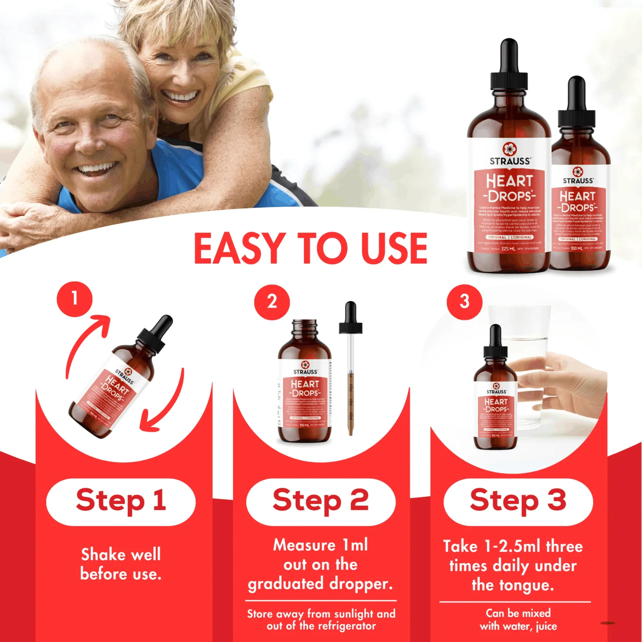 Strauss Heart Drops, Liquid Herbal Heart Health Supplement, Cardiovascular and Circulation Support with Aged Garlic and 7 Herbal Extracts, 50-225ml - Image 5