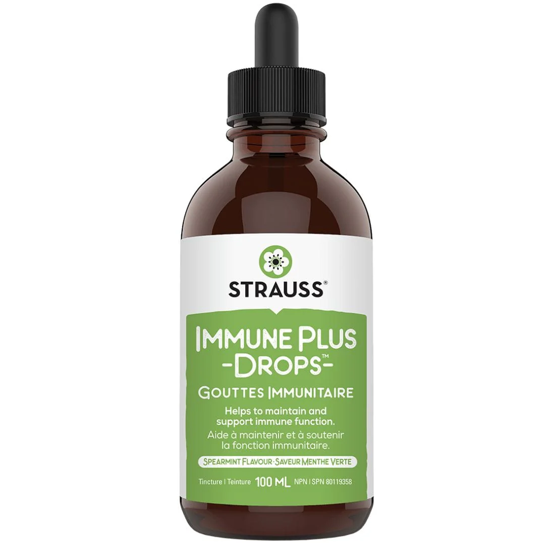 Strauss Immune Plus Drops Spearmint, 100ml