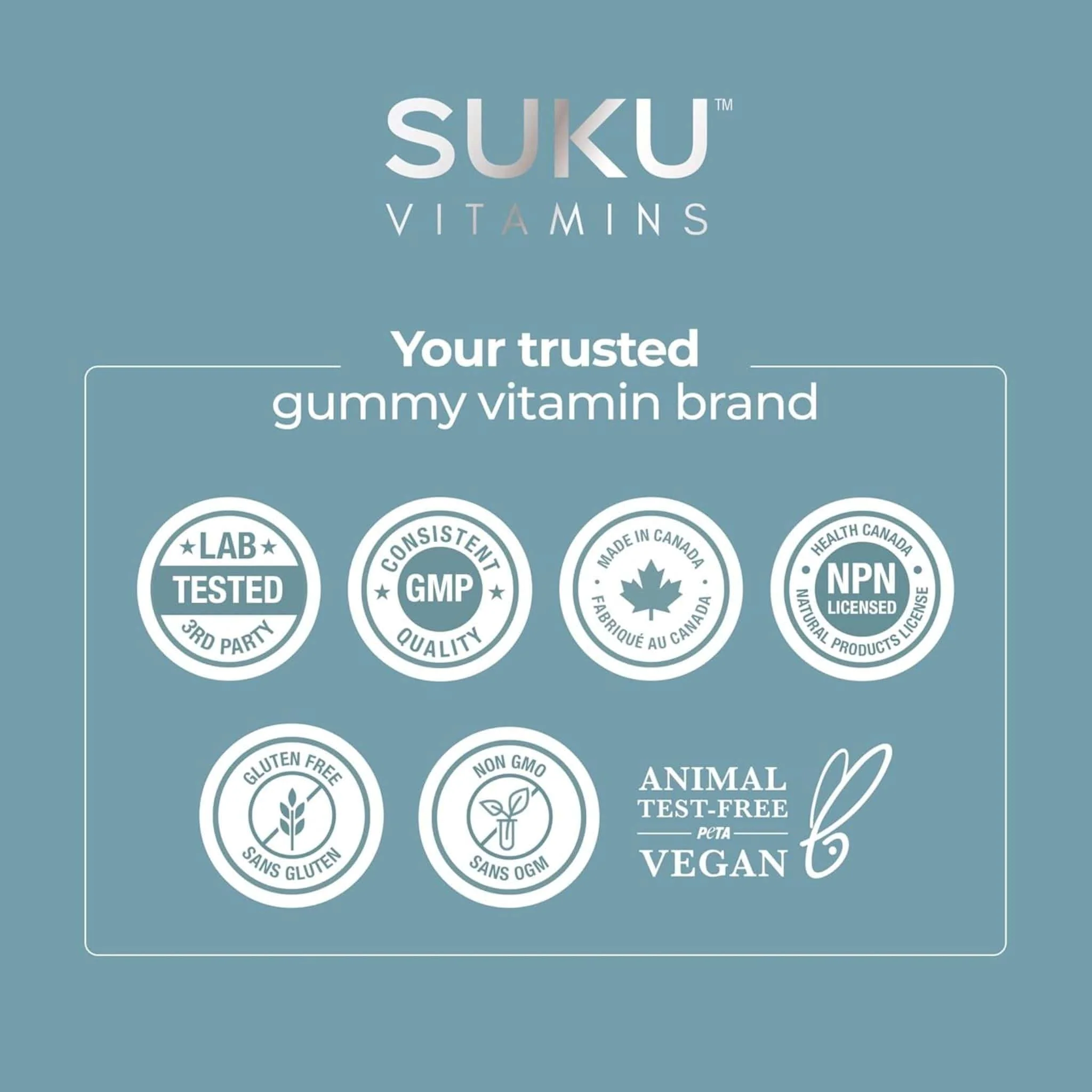 SUKU Vitamins Ashwachill, Ashwagandha Gummies with Reishi and B12, 60 Gummies - Image 11