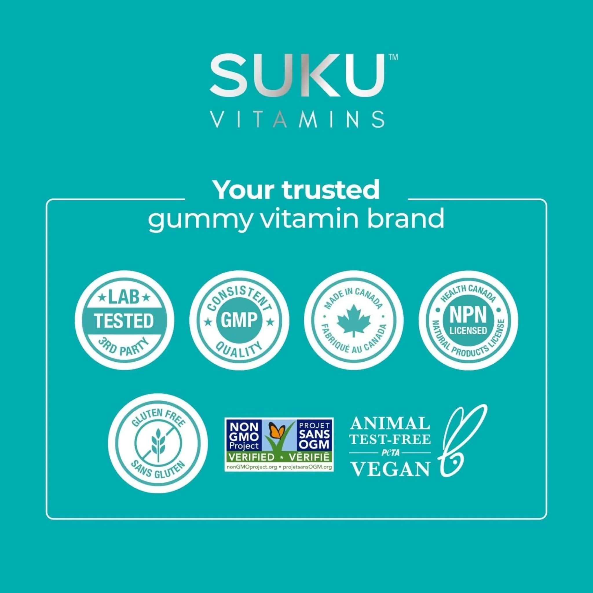 Suku Vitamins Buh Bye Stress Gummies (GABA, Rhodiola, L-Theanine & Lemon Balm), 60 Gummies - Image 10