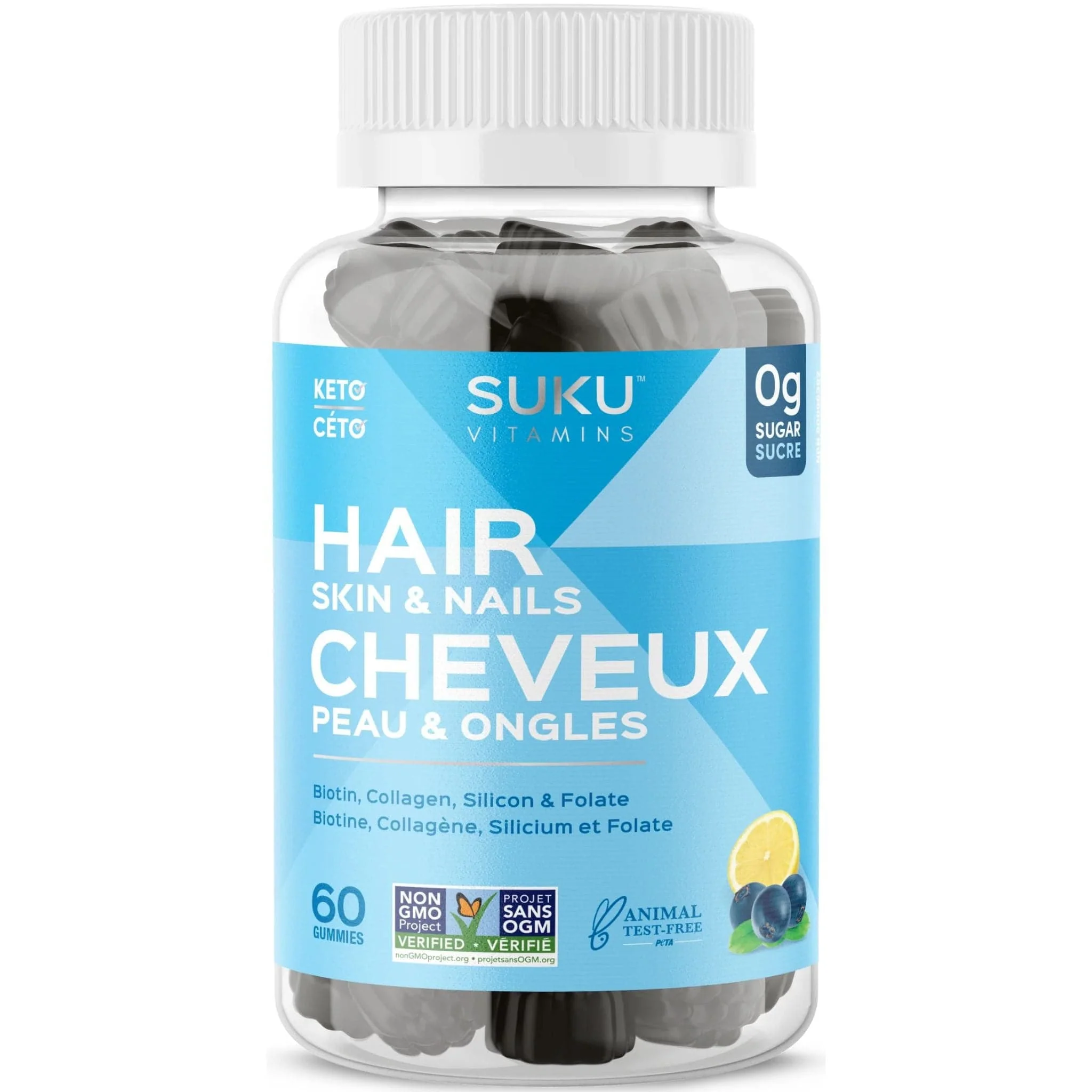 Suku Vitamins Luscious Hair (Silicon, Collagen & Biotin for Hair, Skin & Nails), 60 Gummies - Image 2