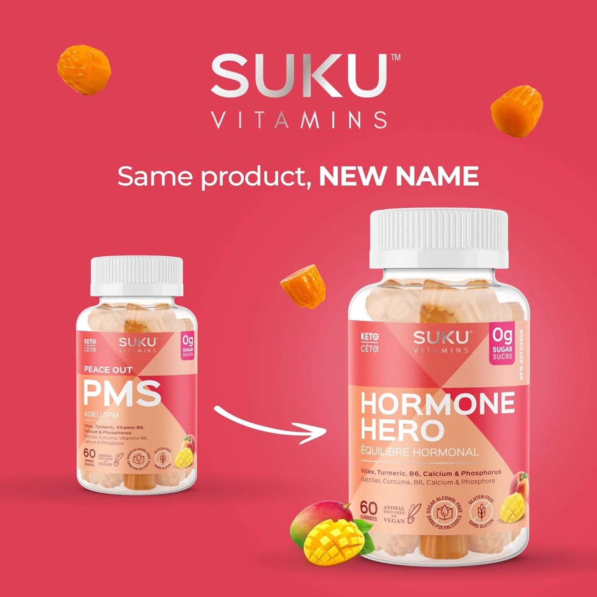 SUKU Vitamins Hormone Hero Gummies, Help Stabilize Menstrual Cycles and Relieve Premenstrual Symptoms, 60 Vegan Gummies - Image 5