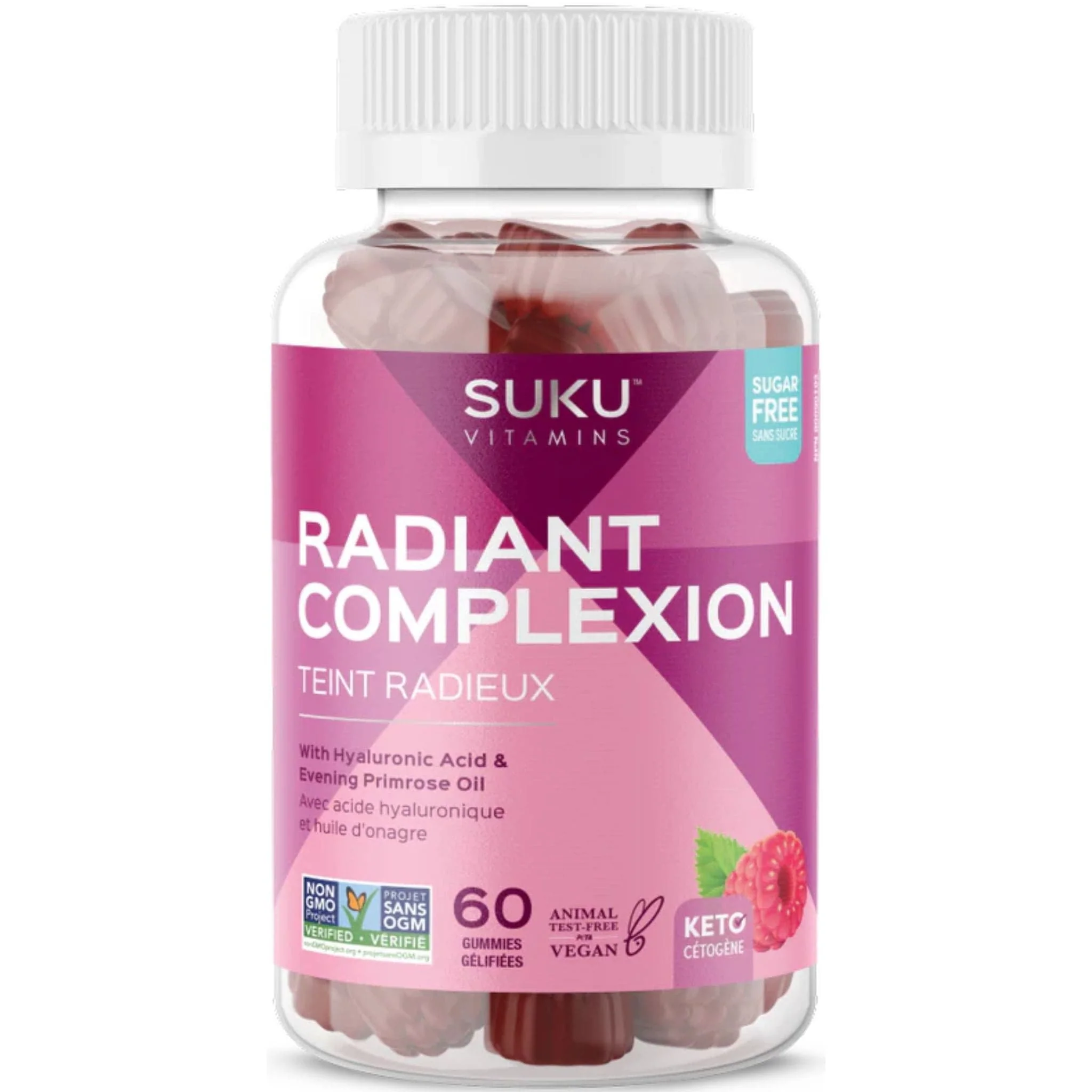 Suku Vitamins Radiant Complexion (with Hyaluronic Acid & Evening Primrose Oil), 60 Gummies - Image 2