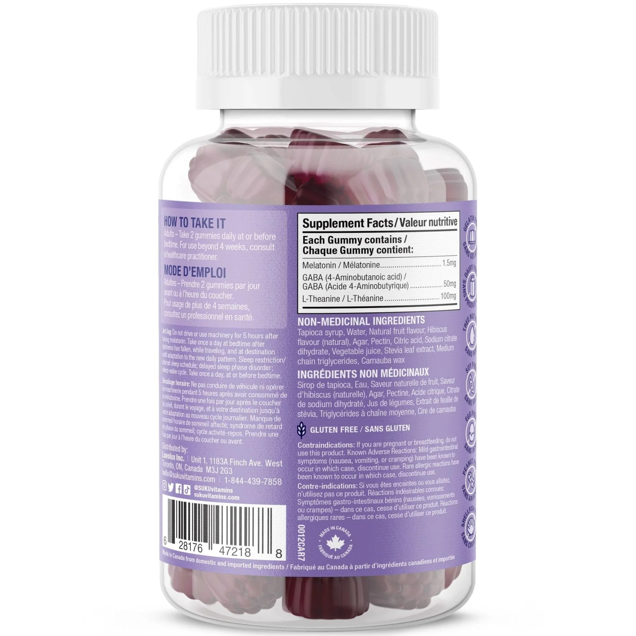 Suku Vitamins Restful Sleep (Melatonin, L-Theanine & GABA), 60 Gummies - Image 2