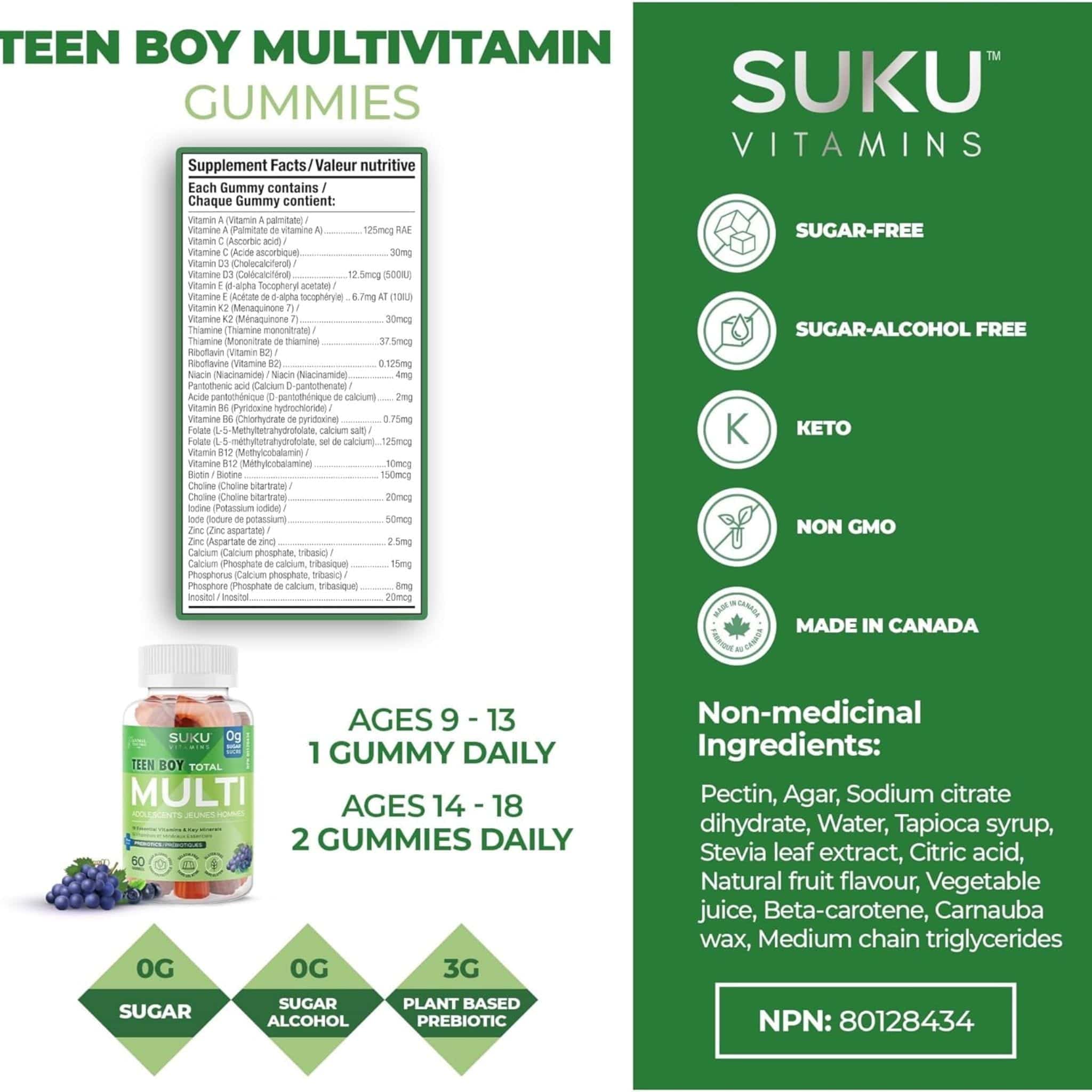 Suku Vitamins Teen Boy Total Multivitamin, 60 Gummies - Image 4