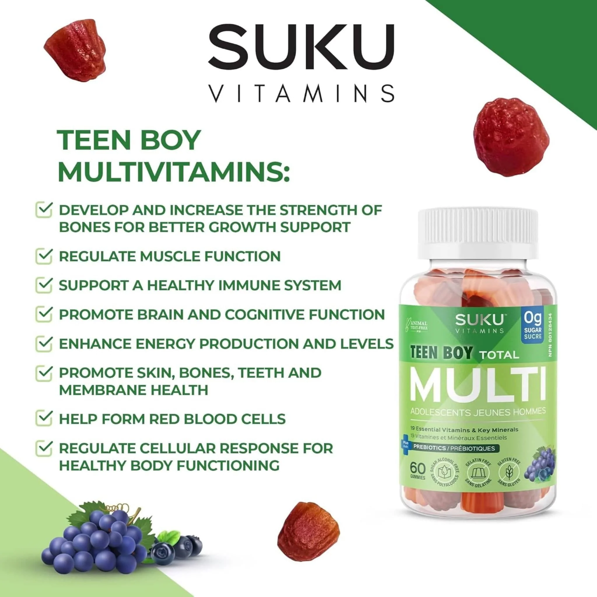 Suku Vitamins Teen Boy Total Multivitamin, 60 Gummies - Image 6