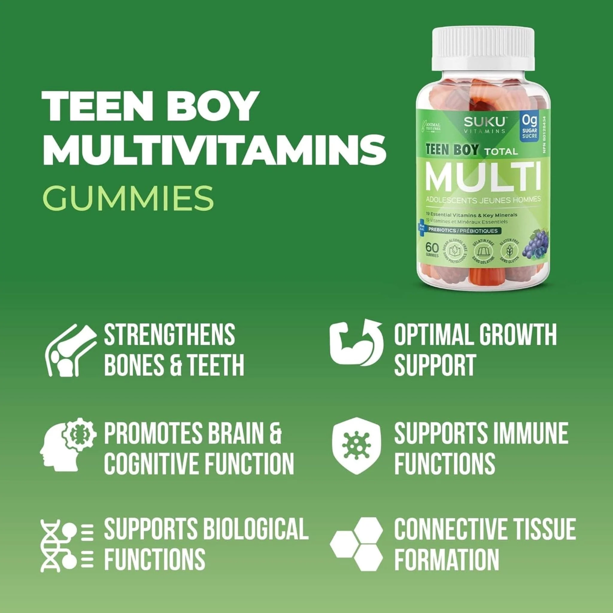 Suku Vitamins Teen Boy Total Multivitamin, 60 Gummies - Image 7