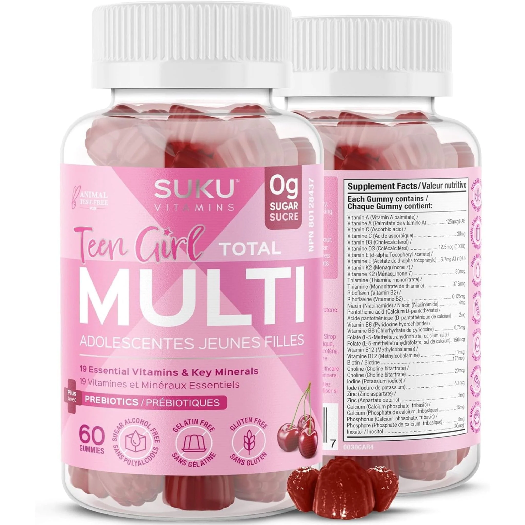 Suku Vitamins Teen Girl Total Multivitamin, 60 Gummies