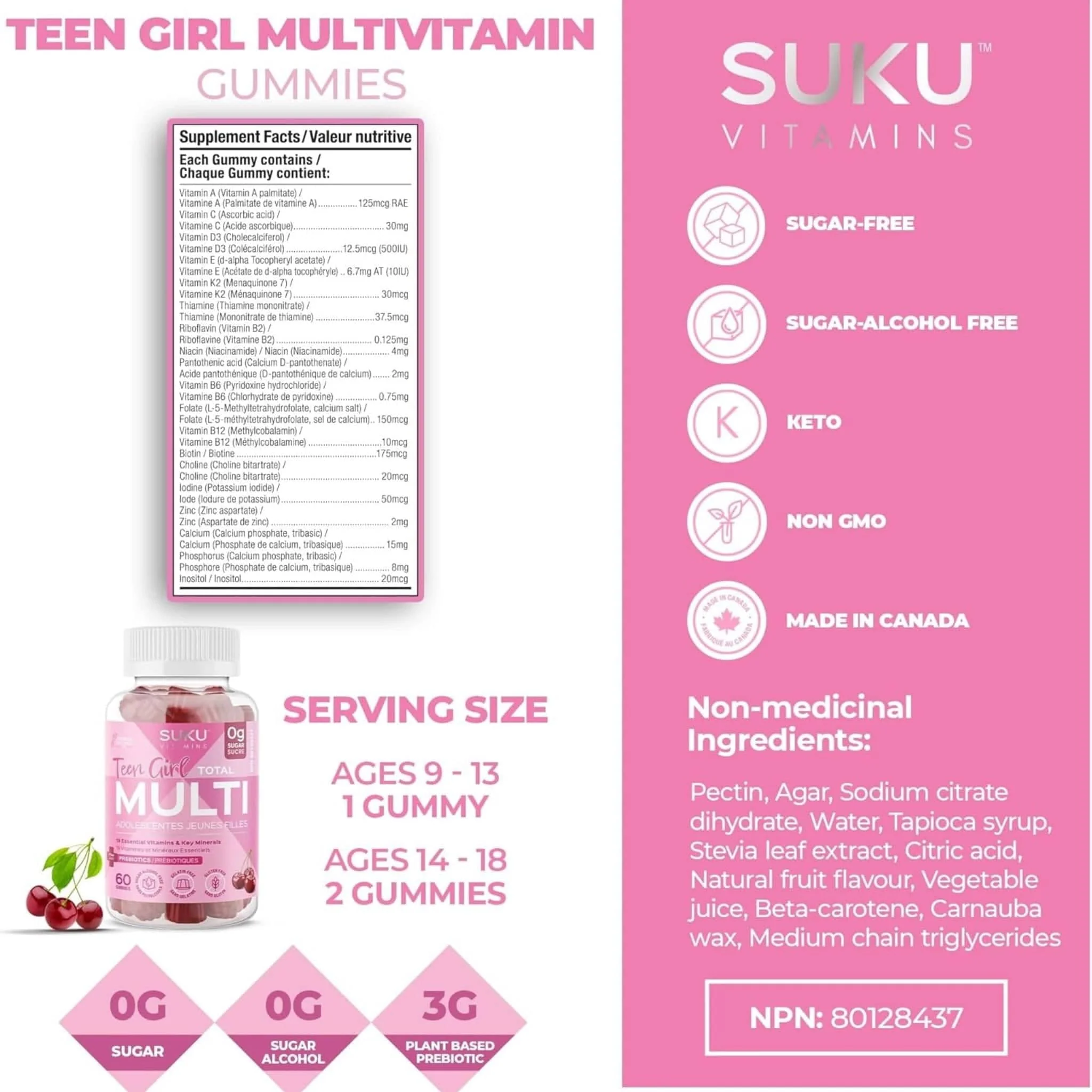 Suku Vitamins Teen Girl Total Multivitamin, 60 Gummies - Image 4