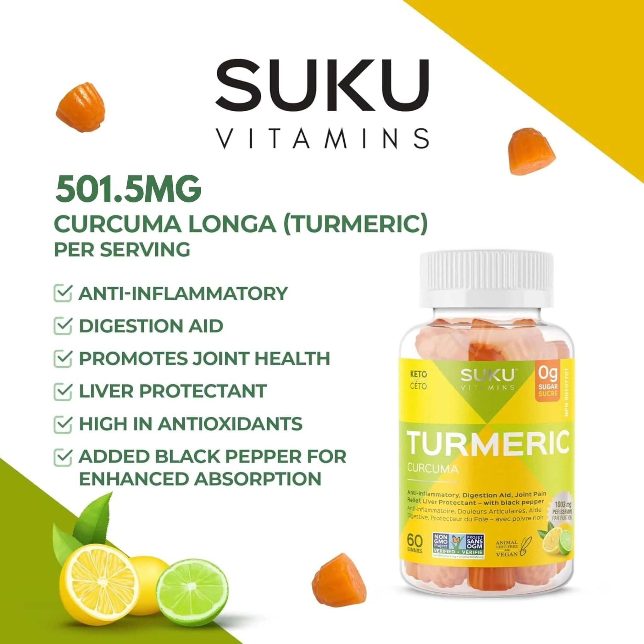 Suku Vitamins Turmeric, 60 Gummies - Image 7
