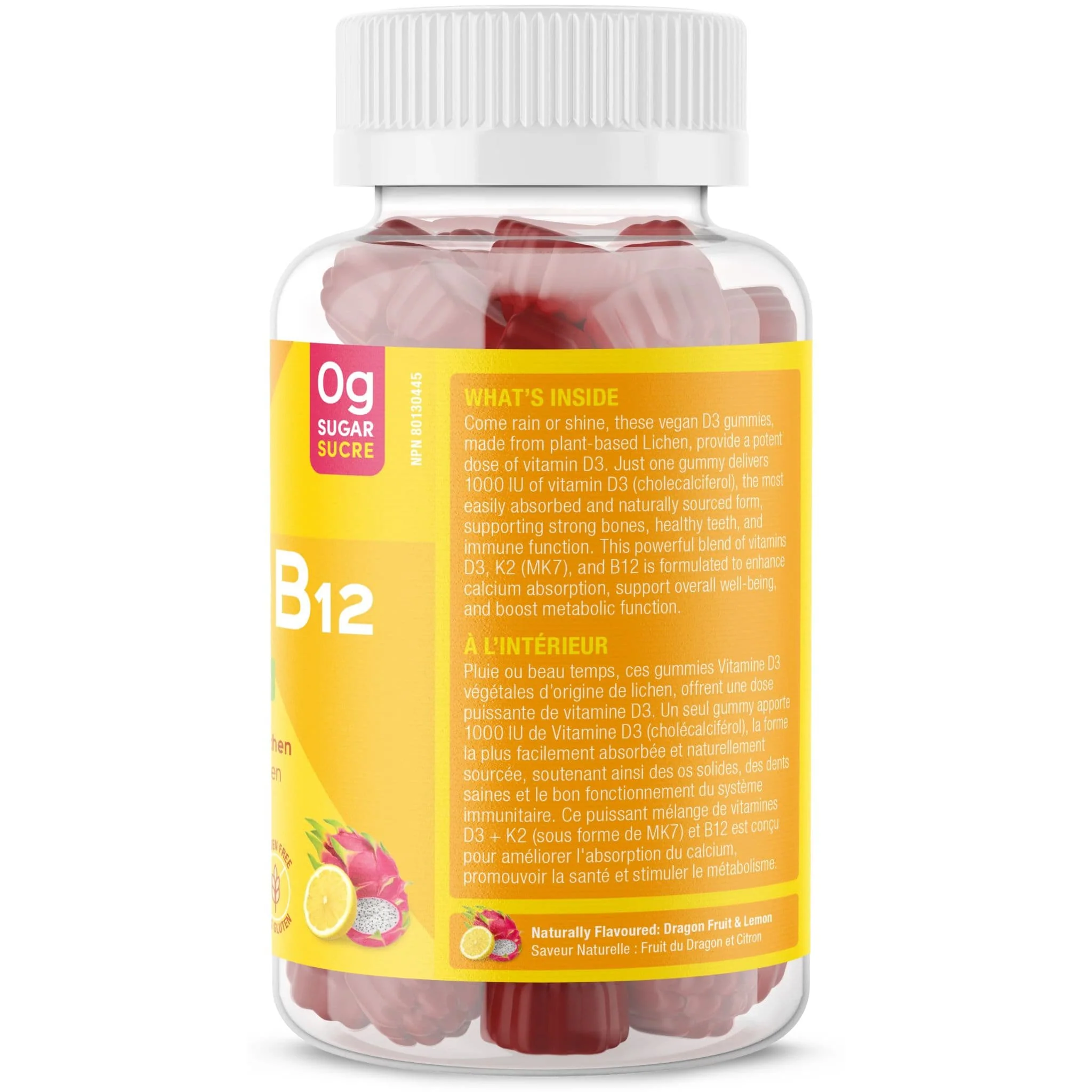 SUKU Vitamins Vitamin D3 1000 IU, K2 120 mcg, and B12 50 mcg, Supports Immune, Bone and Teeth, 60 Gummies - Image 3
