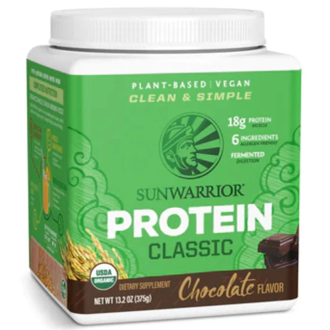 Sun Warrior Protein Classic Sprouted Brown Rice Protein, Raw Vegan Fermented Protein - Image 2