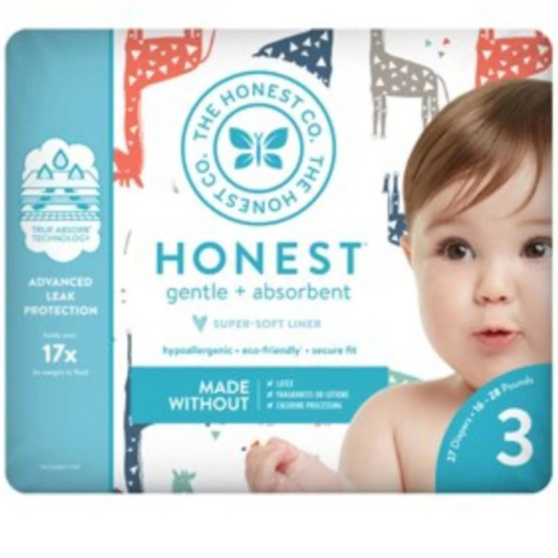 The Honest Company DIAPERS  -  MULTI-COLORED GIRAFFES, CLEARANCE 50% Off, Final Sale - Image 2