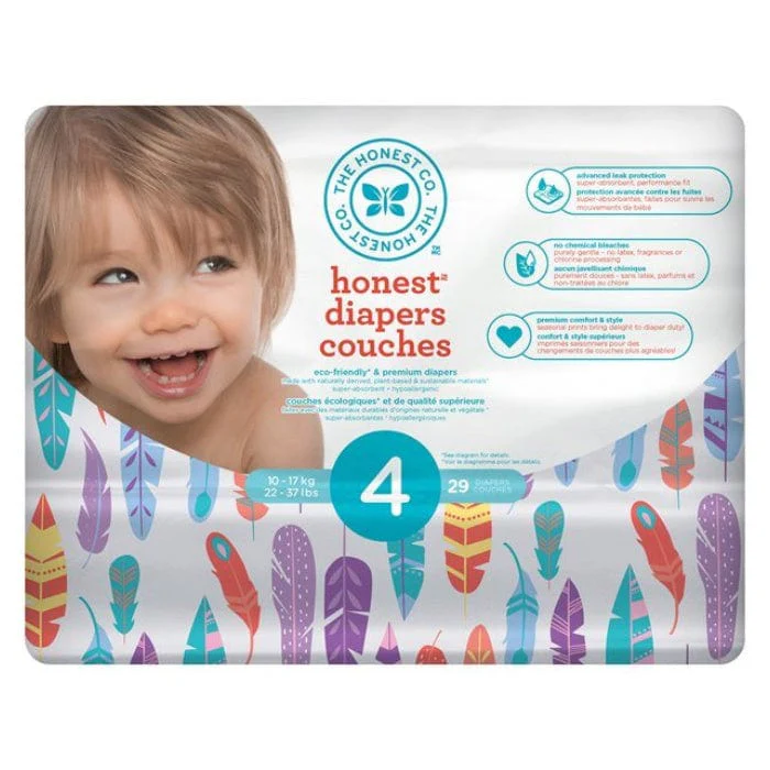 The Honest Company DIAPERS  -  PAINTED FEATHERS, CLEARANCE 50% Off Final Sale