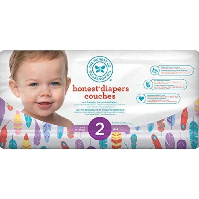 The Honest Company DIAPERS  -  PAINTED FEATHERS, CLEARANCE 50% Off Final Sale - Image 2