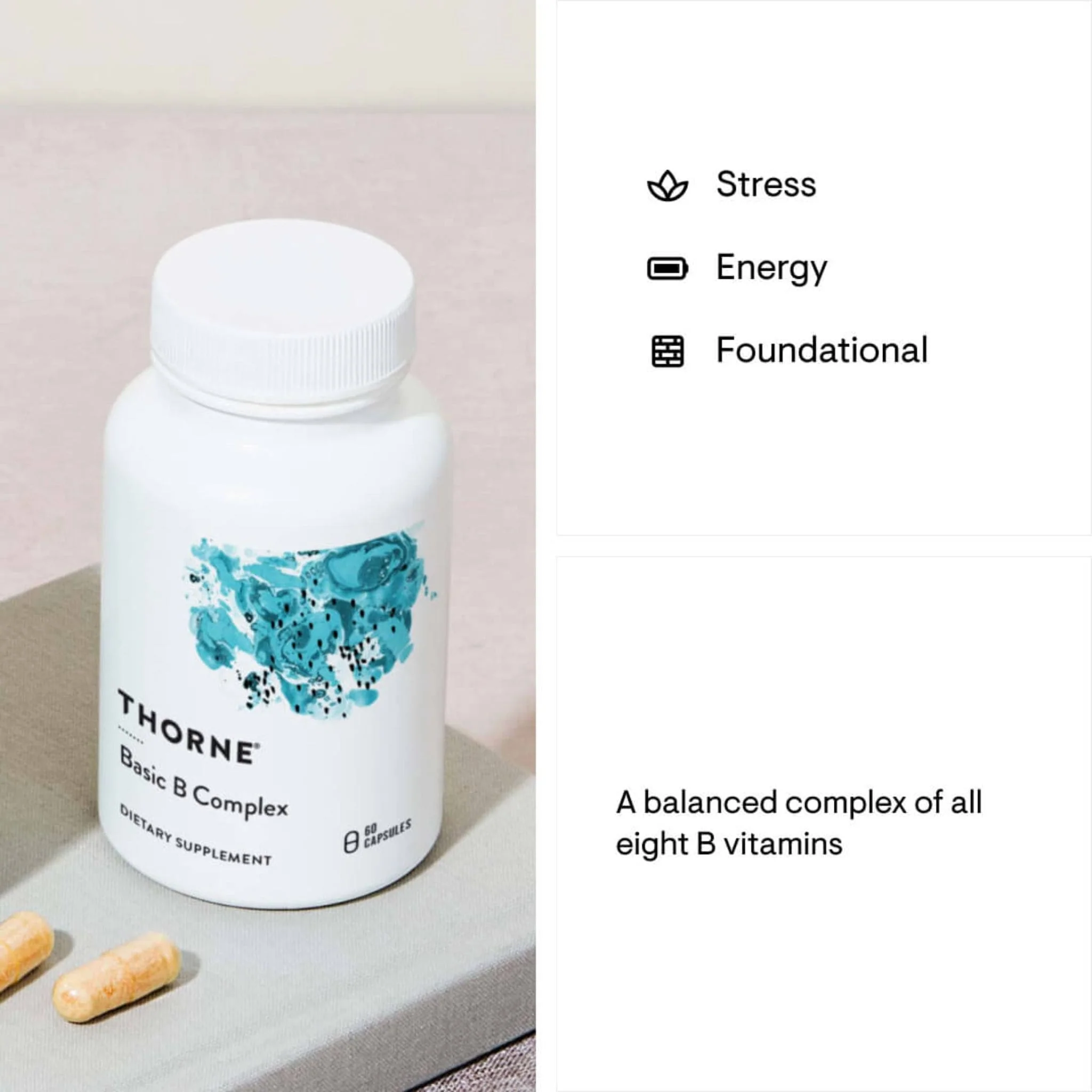 Thorne Basic B Complex (Formerly B Complex), 60 Capsules - Image 3