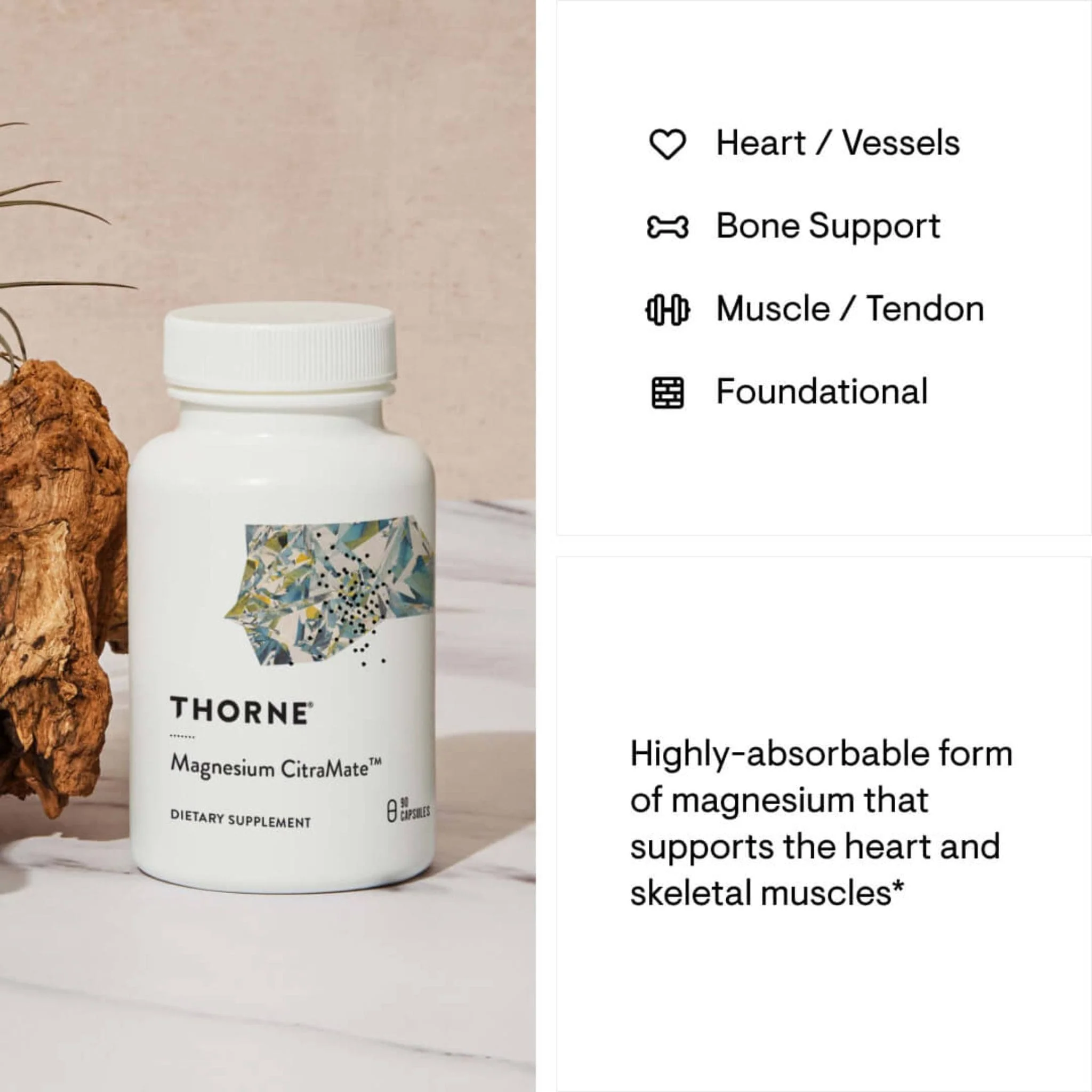 Thorne Magnesium CitraMate, 90 Capsules - Image 3