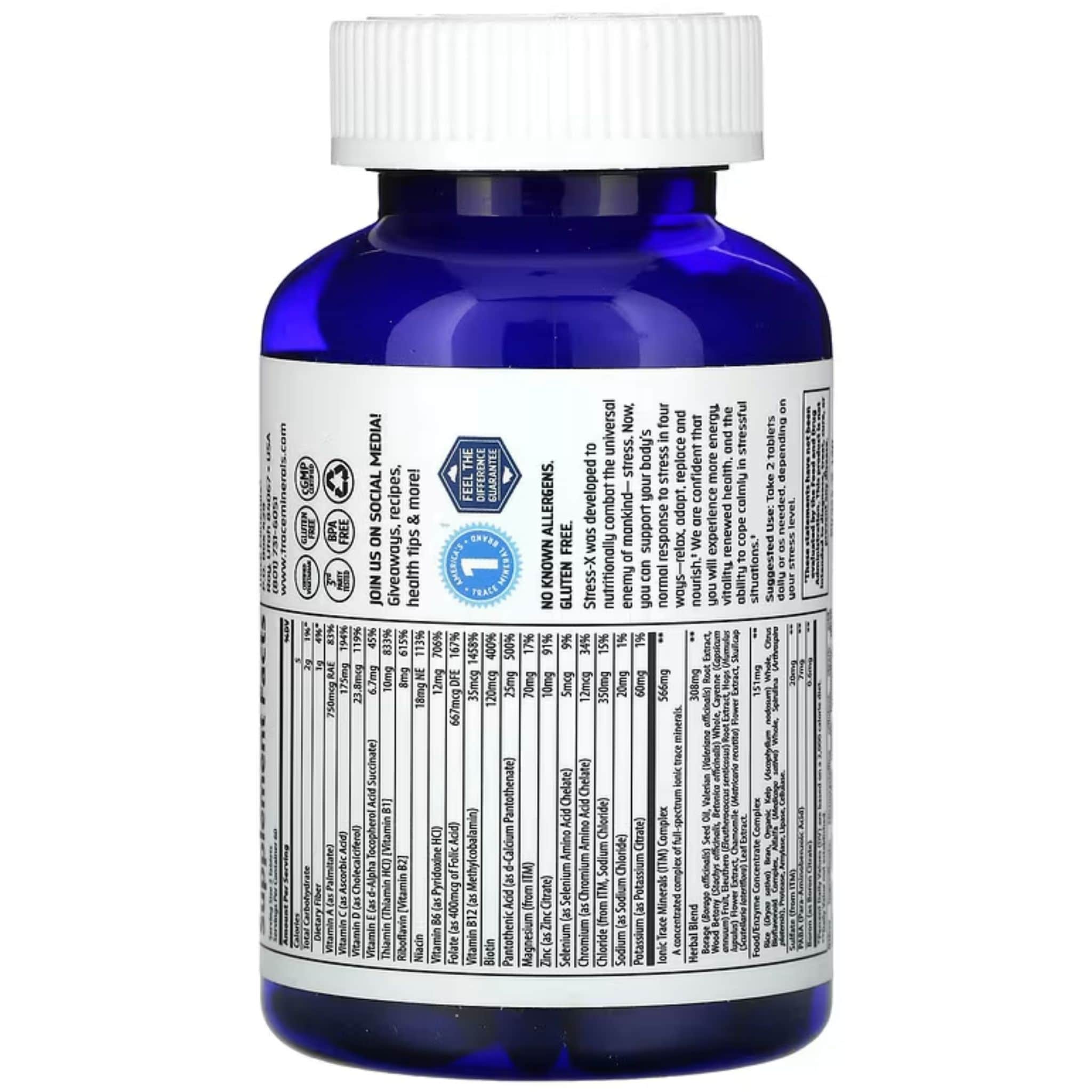 Trace Minerals Stress-X, Helps Restore Mental or Physical Performance, Tablets - Image 2