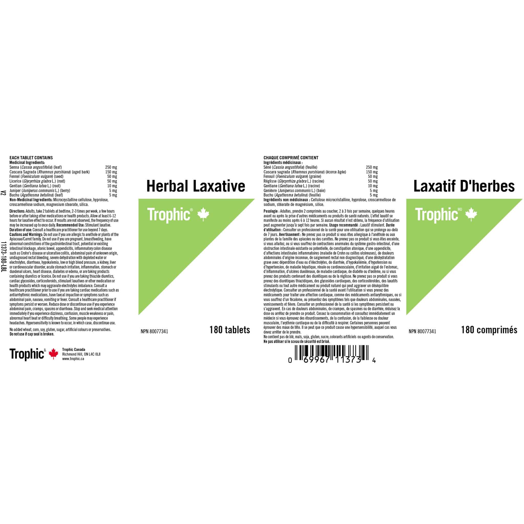 Trophic Herbal Laxative + Licorice, 180 Tablets - Image 2
