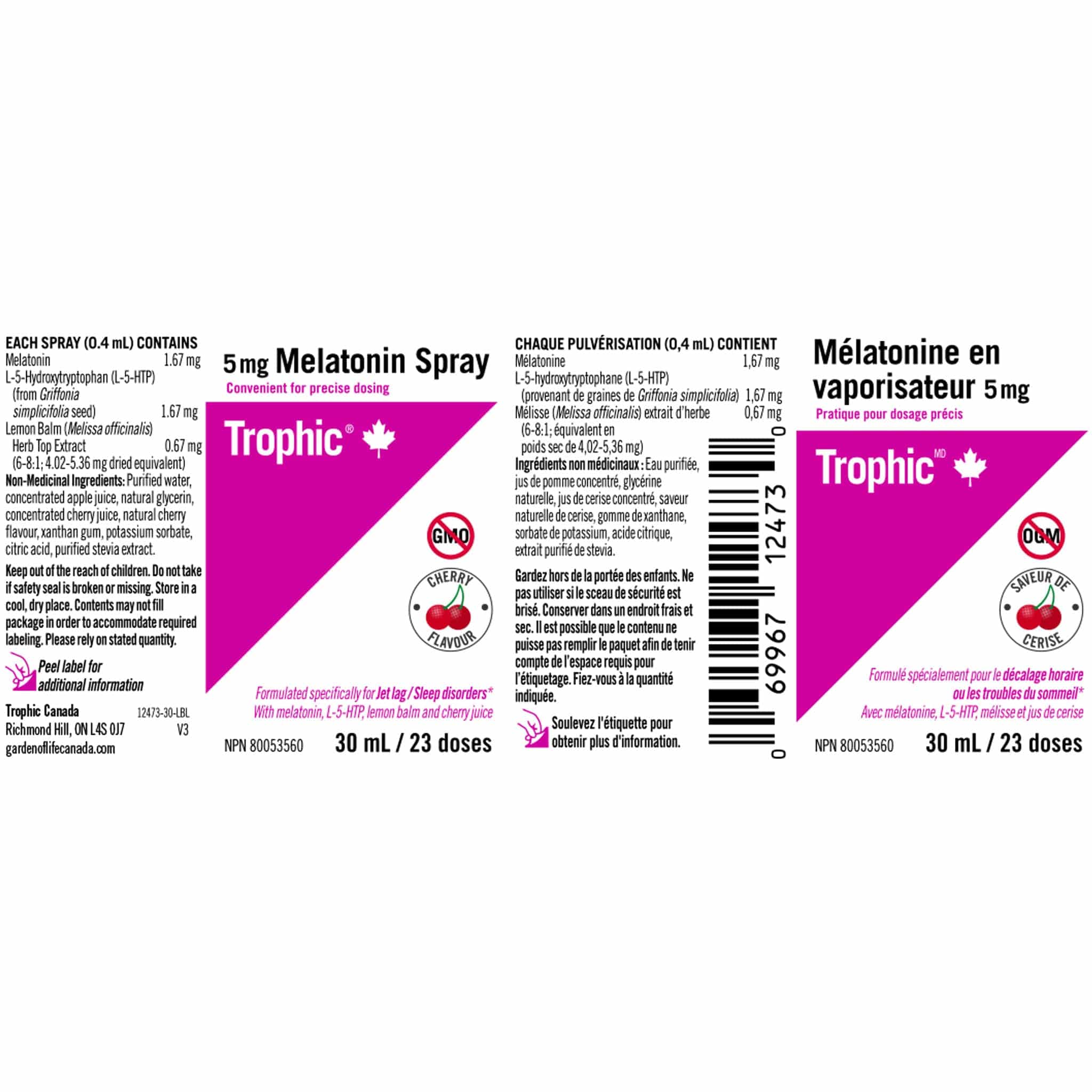 Trophic Melatonin Spray 5mg, 30ml - Image 2