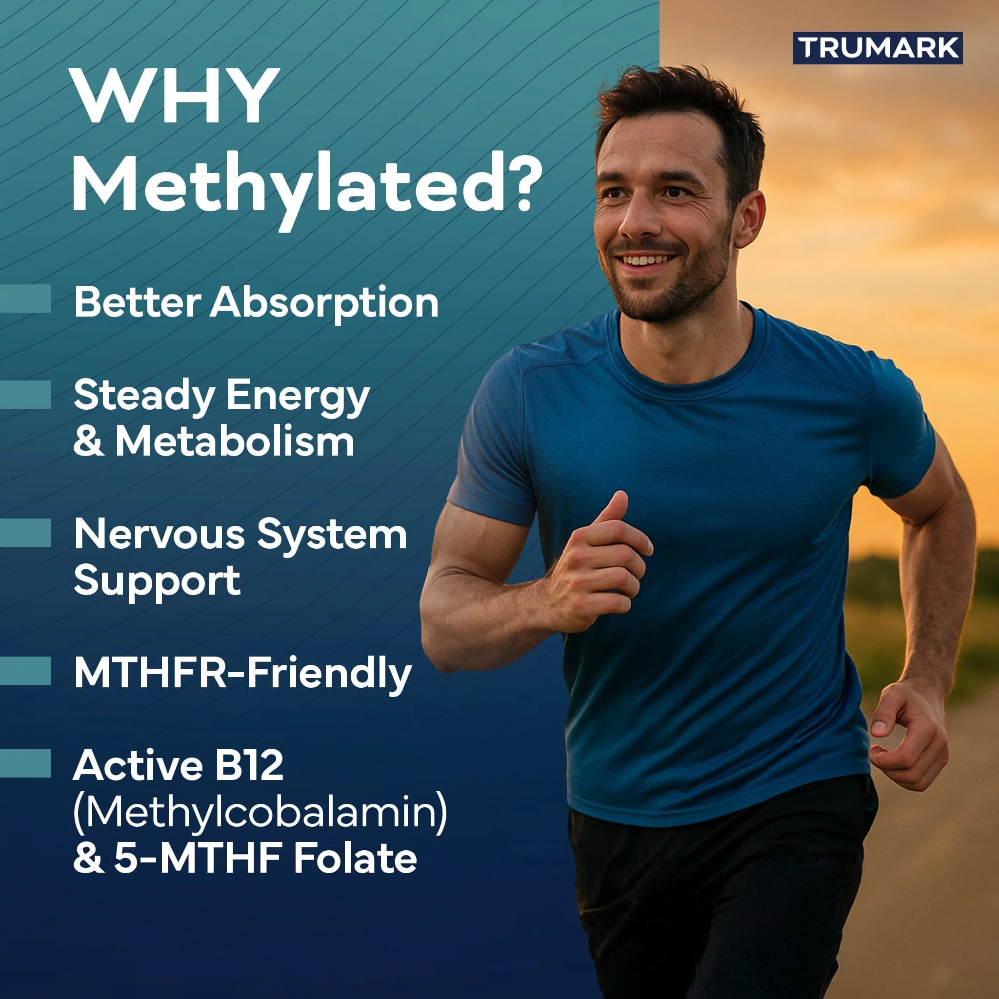 TRUMARK TRU-MEN Methylated Multivitamin for Men, High Potency, Daily Energy, Heart, Cognitive, Immune Support, 60 Day Supply, 120 Capsules - Image 2