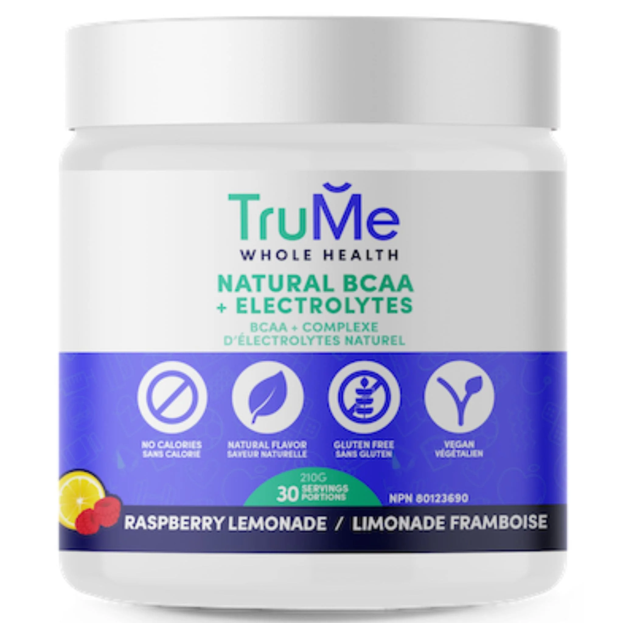 TruMe Natural BCAA Plus Electrolytes Powder, Hydration and Muscle Recovery, Keto and Vegan Friendly, 210g