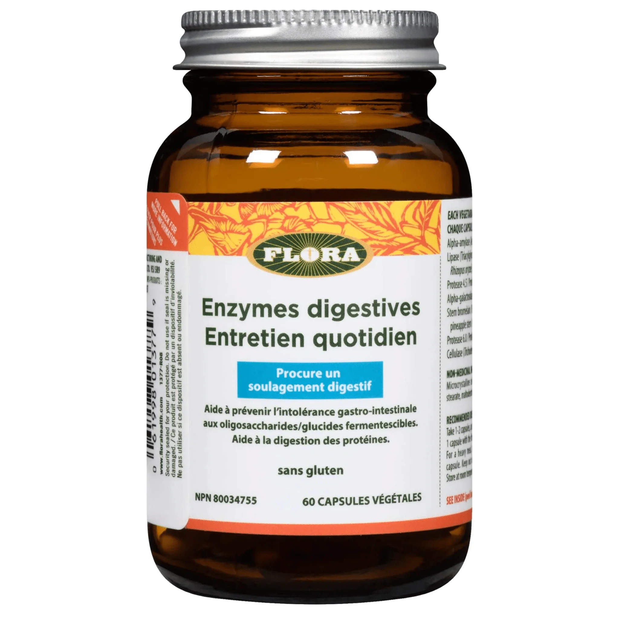 Flora Daily Maintenance Enzymes, Supports Digestion and Nutrient Absorption, 60-120 Vegetable Capsules - Image 2