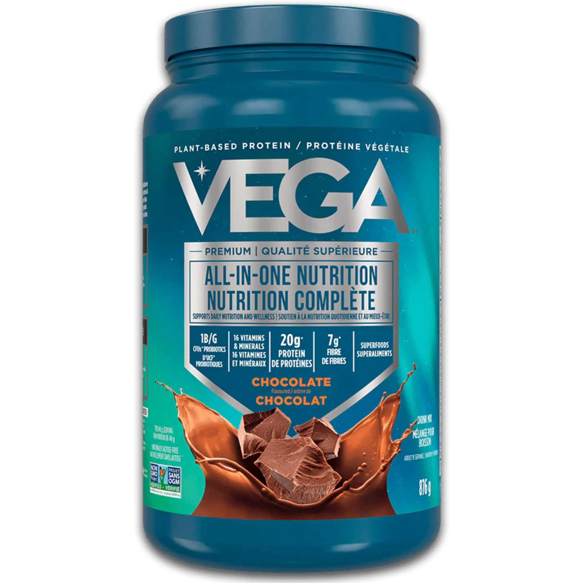Vega All in One Shake, Vegan Protein Powder with Greens, Fiber, Probiotics and Vitamins