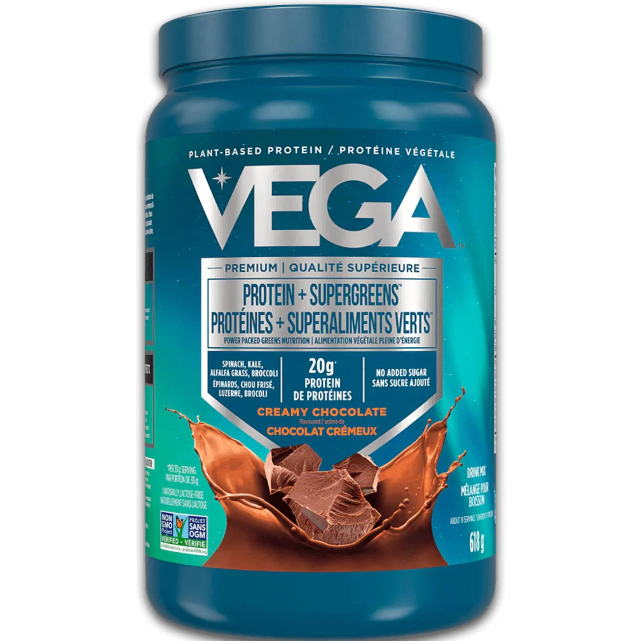 Vega Protein & SuperGreens Protein Powder, 20g Plant-based Protein, Nutritious Greens, No Added Sugar
