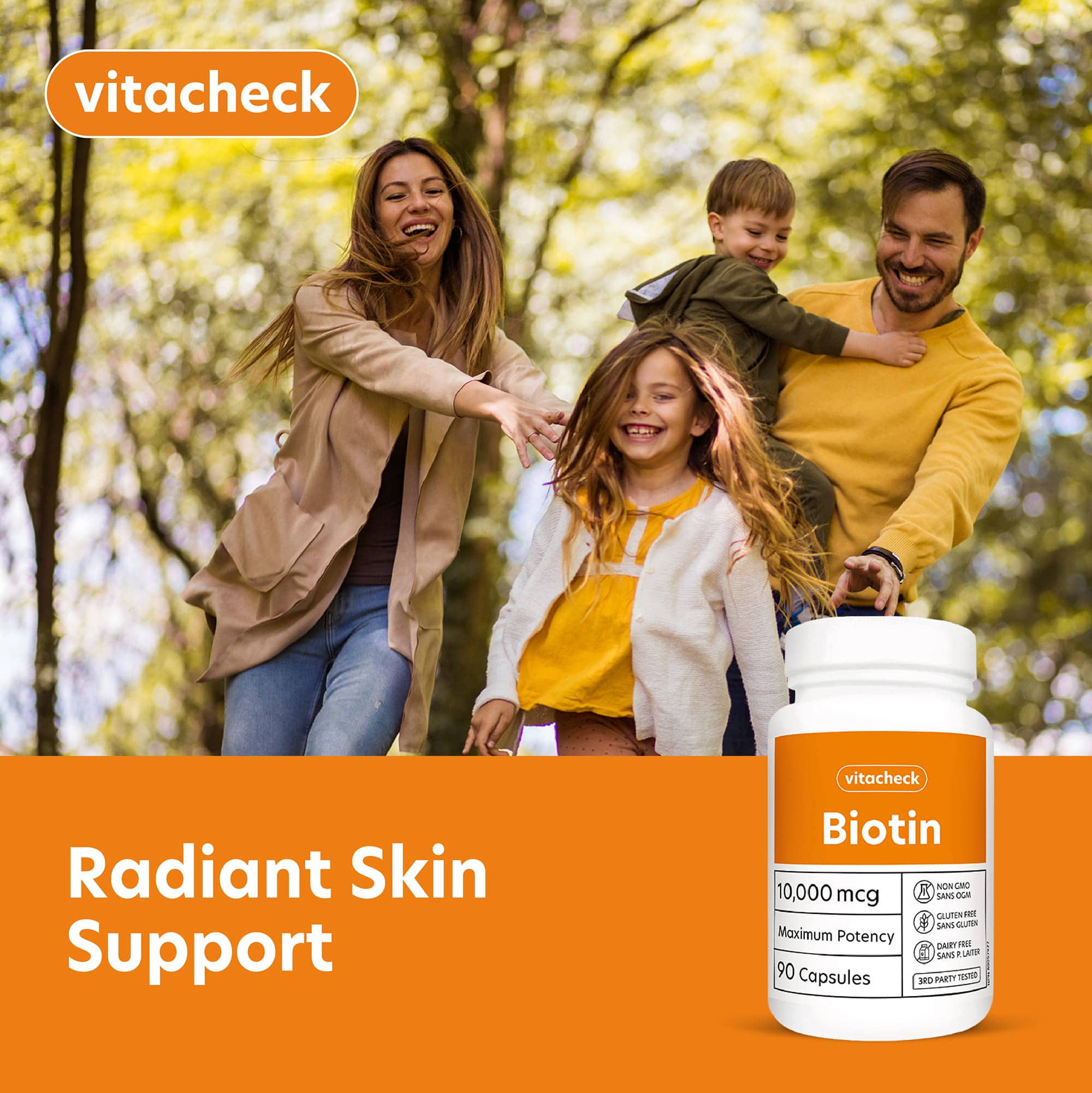 Vitacheck Biotin Extra Strength 10,000mcg, Supports Healthy Hair, Radiant Skin, 90 Vegetable Capsules CLEARANCE 25% Off Expiry 6/28 Final Sale - Image 7