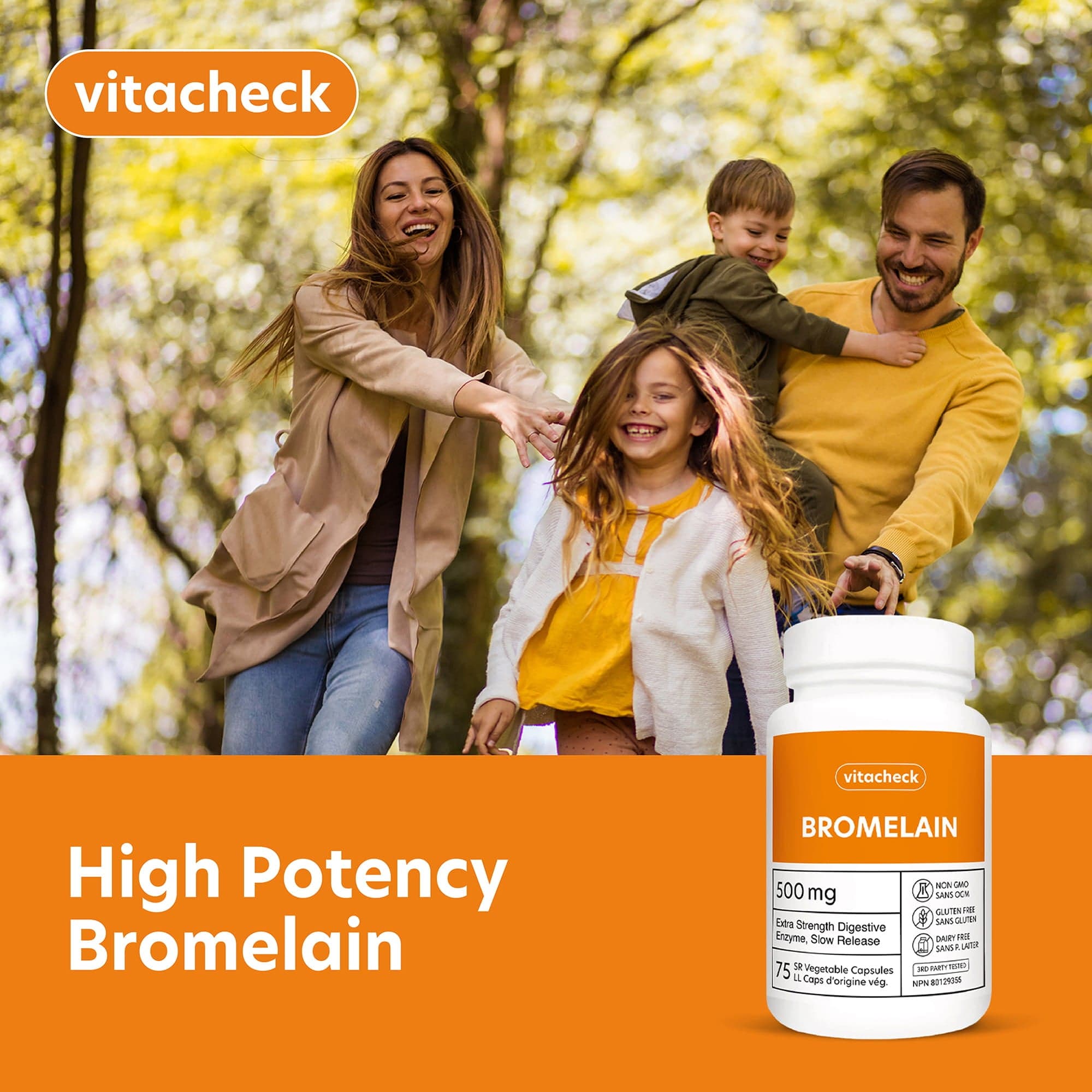 Vitacheck Bromelain 500mg Extra Strength, 2400 GDU/g, Digestive Enzyme From Pineapple, 75 Slow Release Vegetable Capsules CLEARANCE 25% Off Exp 9/28 Final Sale - Image 7