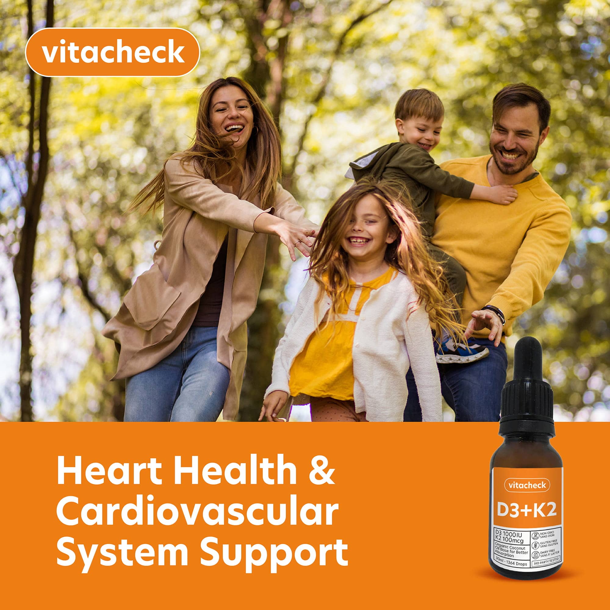 Vitacheck Vitamin D3 + K2 Liquid Drops in Organic MCT Oil, Vitamin D3 1000IU and K2 100IU, 1364 Drops, 30ml - Image 7